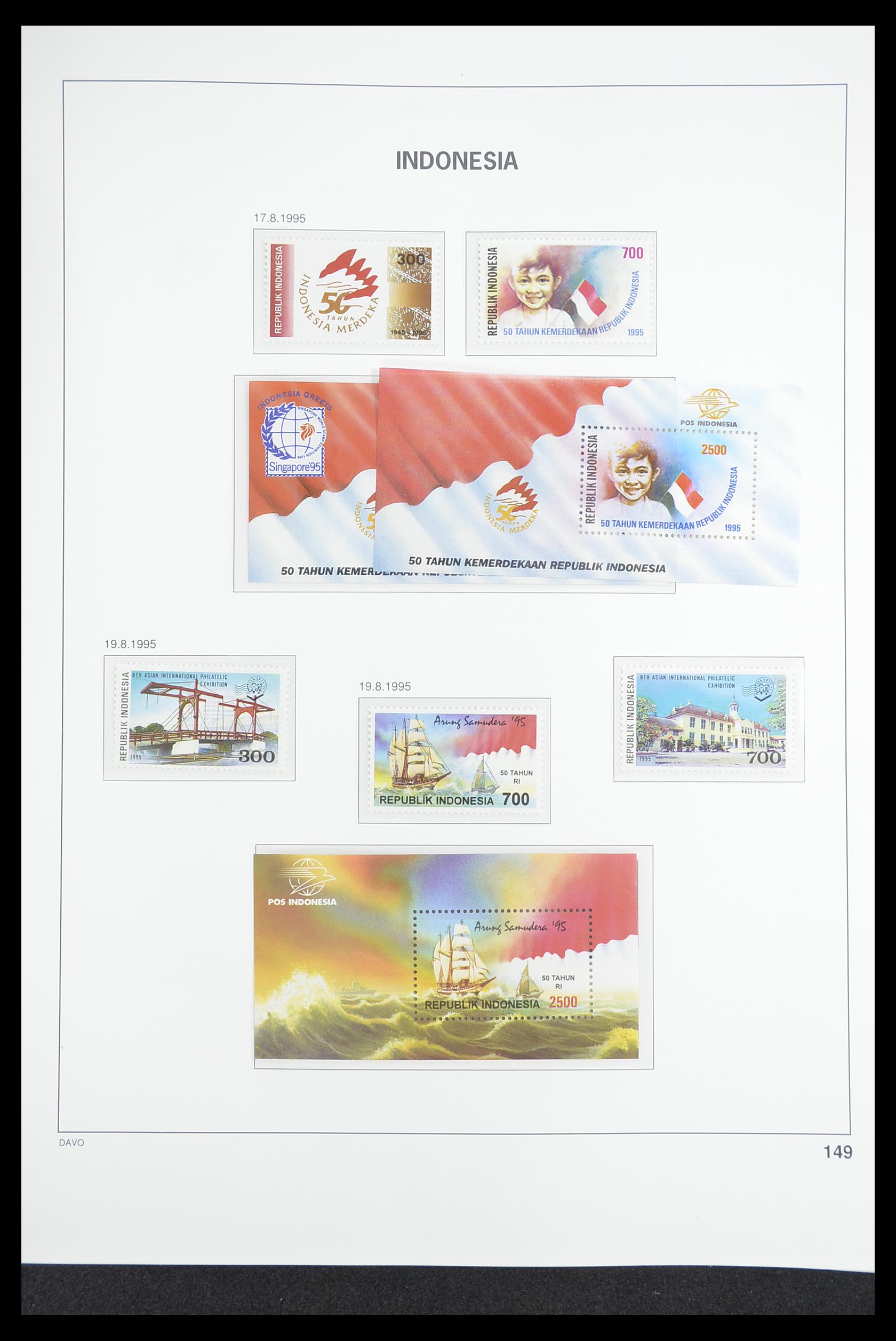 33374 153 - Postzegelverzameling 33374 Indonesië 1949-1995.