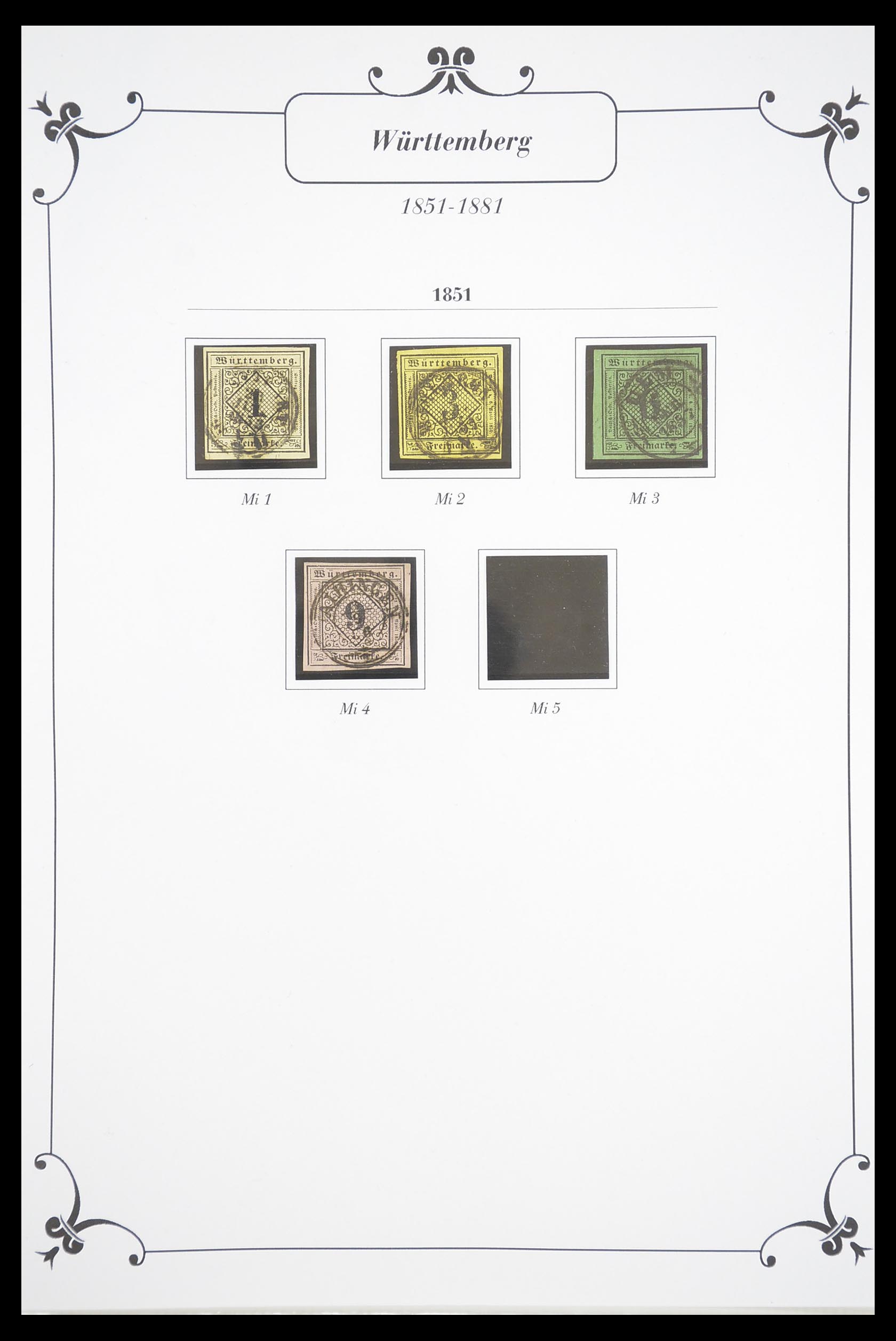 33384 001 - Postzegelverzameling 33384 Württemberg 1851-1874.