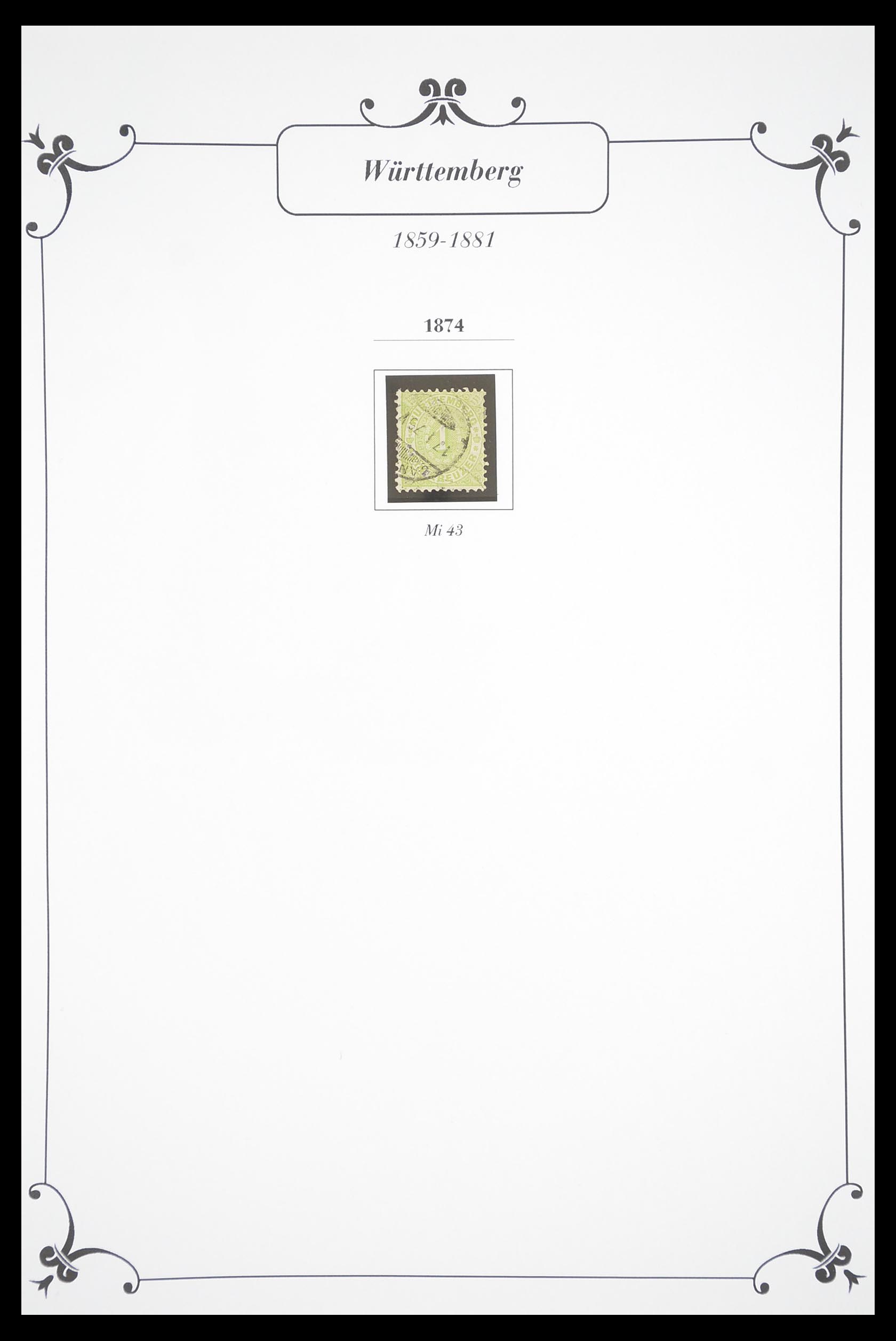 33384 021 - Stamp collection 33384 Württemberg 1851-1874.