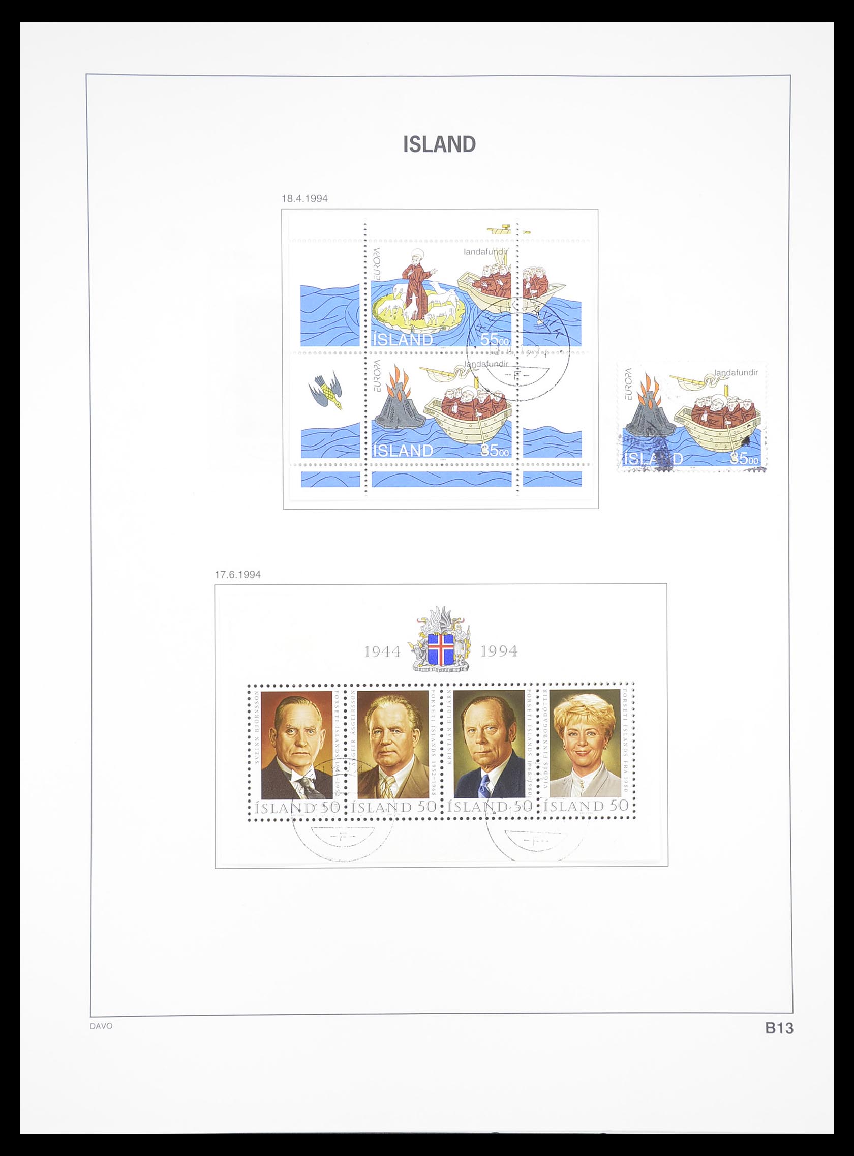 33387 122 - Stamp collection 33387 Iceland 1876-2008.