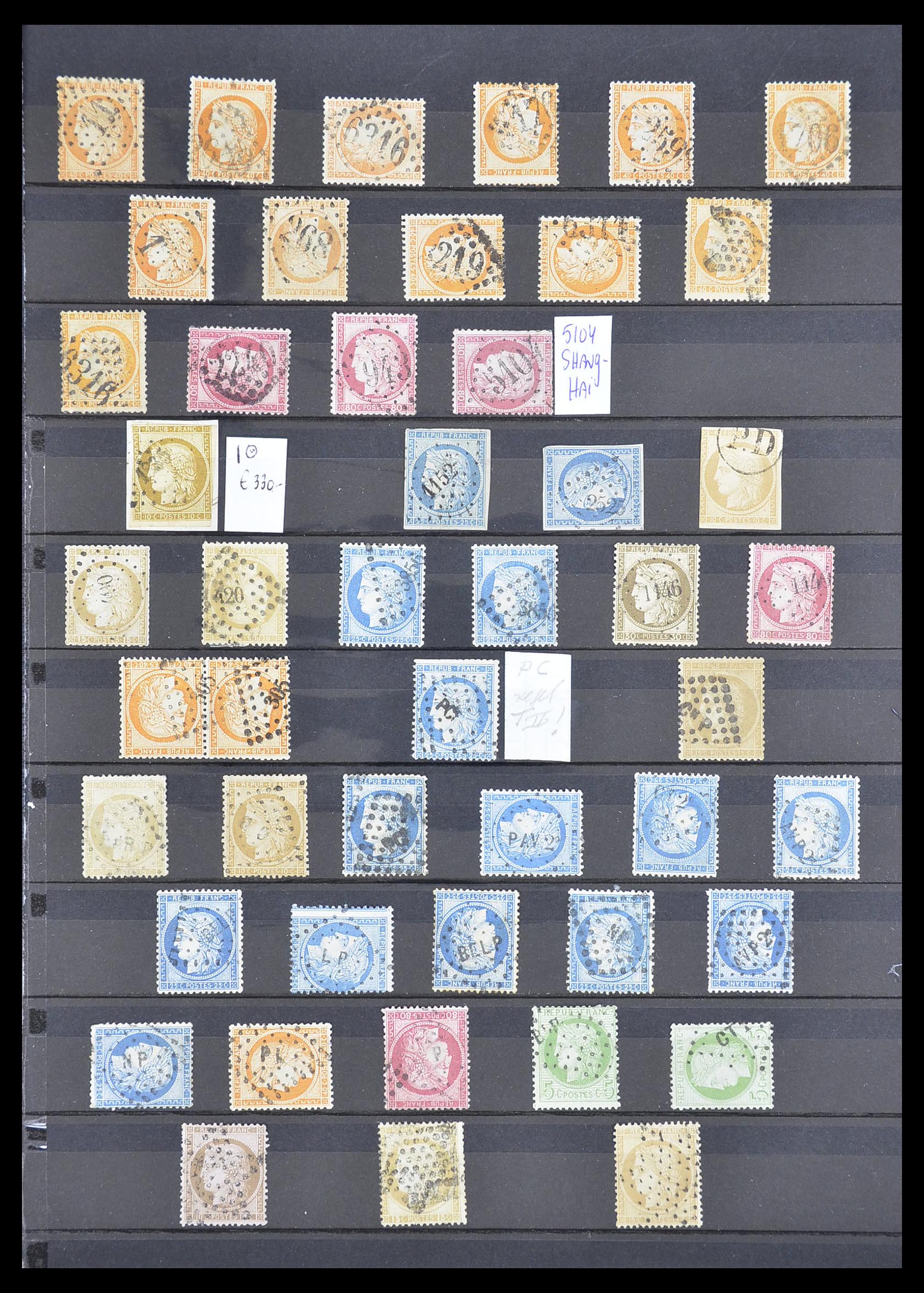 33392 005 - Postzegelverzameling 33392 Frankrijk stempels 1849-1936.
