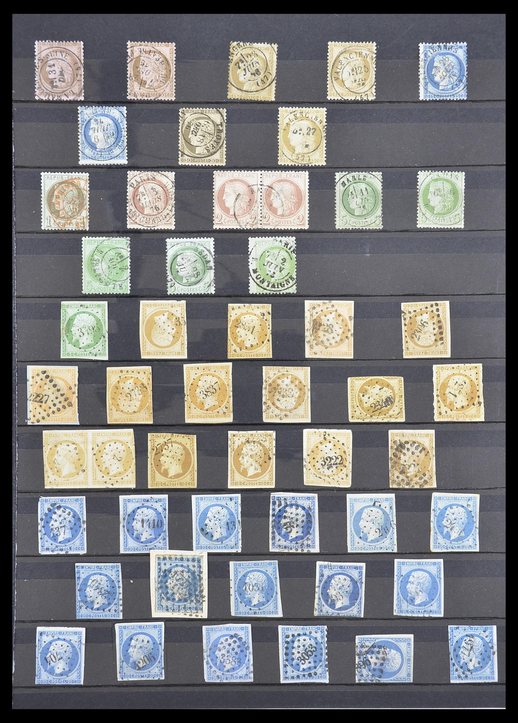 33392 007 - Postzegelverzameling 33392 Frankrijk stempels 1849-1936.