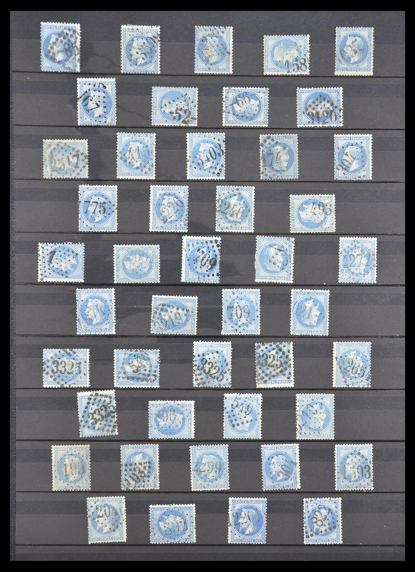 33392 010 - Postzegelverzameling 33392 Frankrijk stempels 1849-1936.
