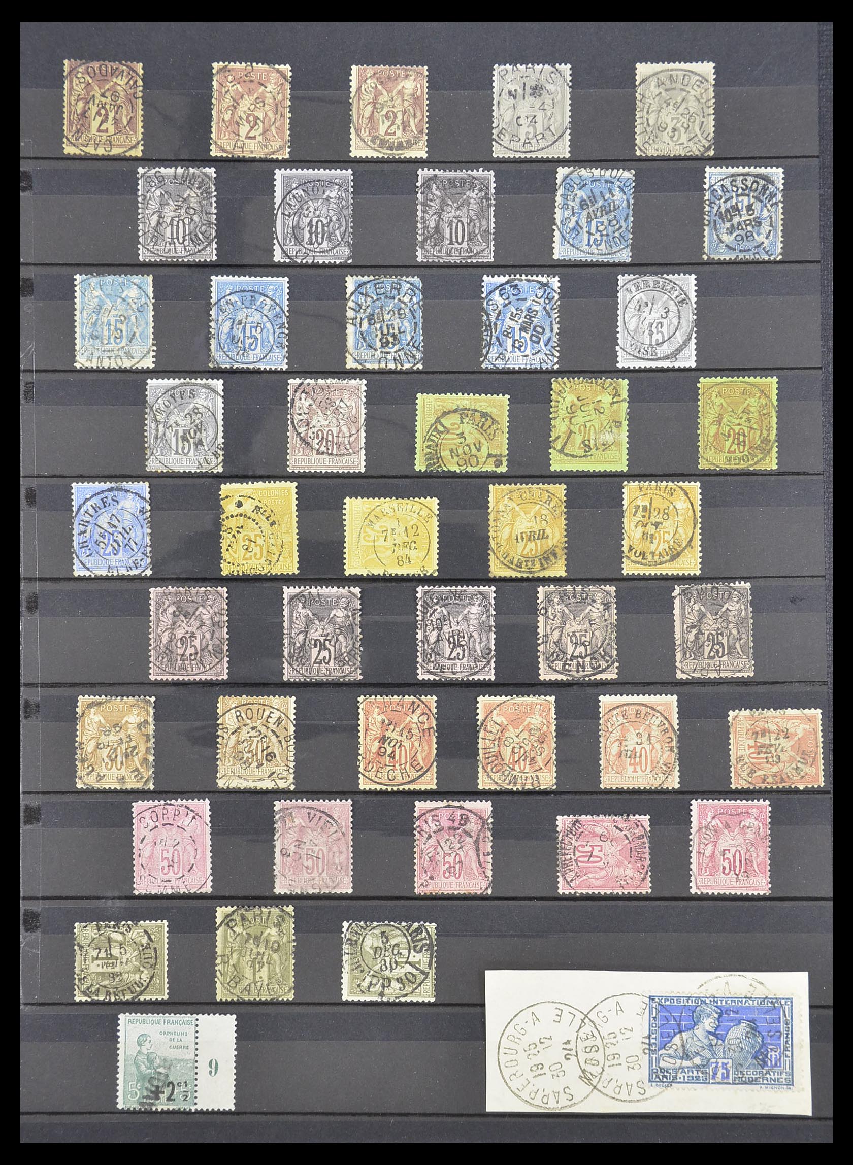 33392 019 - Postzegelverzameling 33392 Frankrijk stempels 1849-1936.