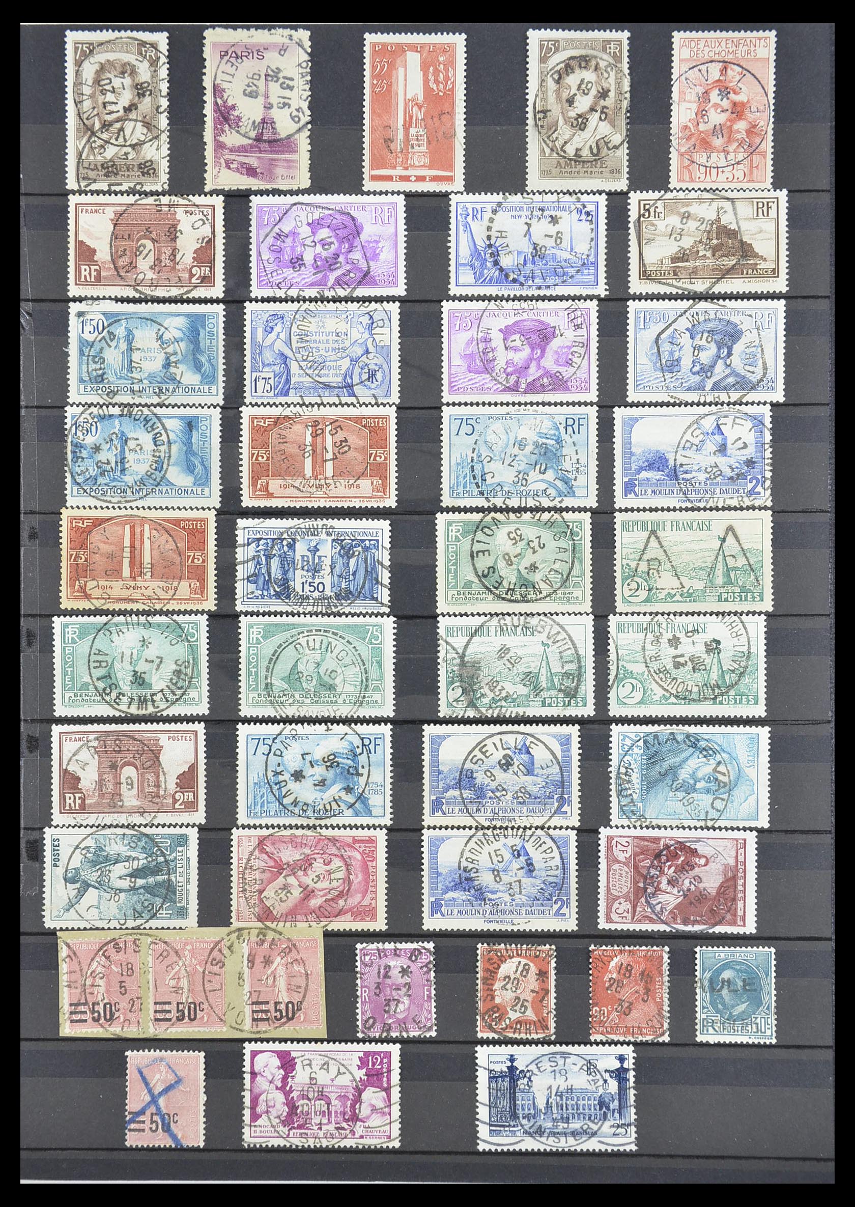 33392 025 - Stamp collection 33392 France cancels 1849-1936.