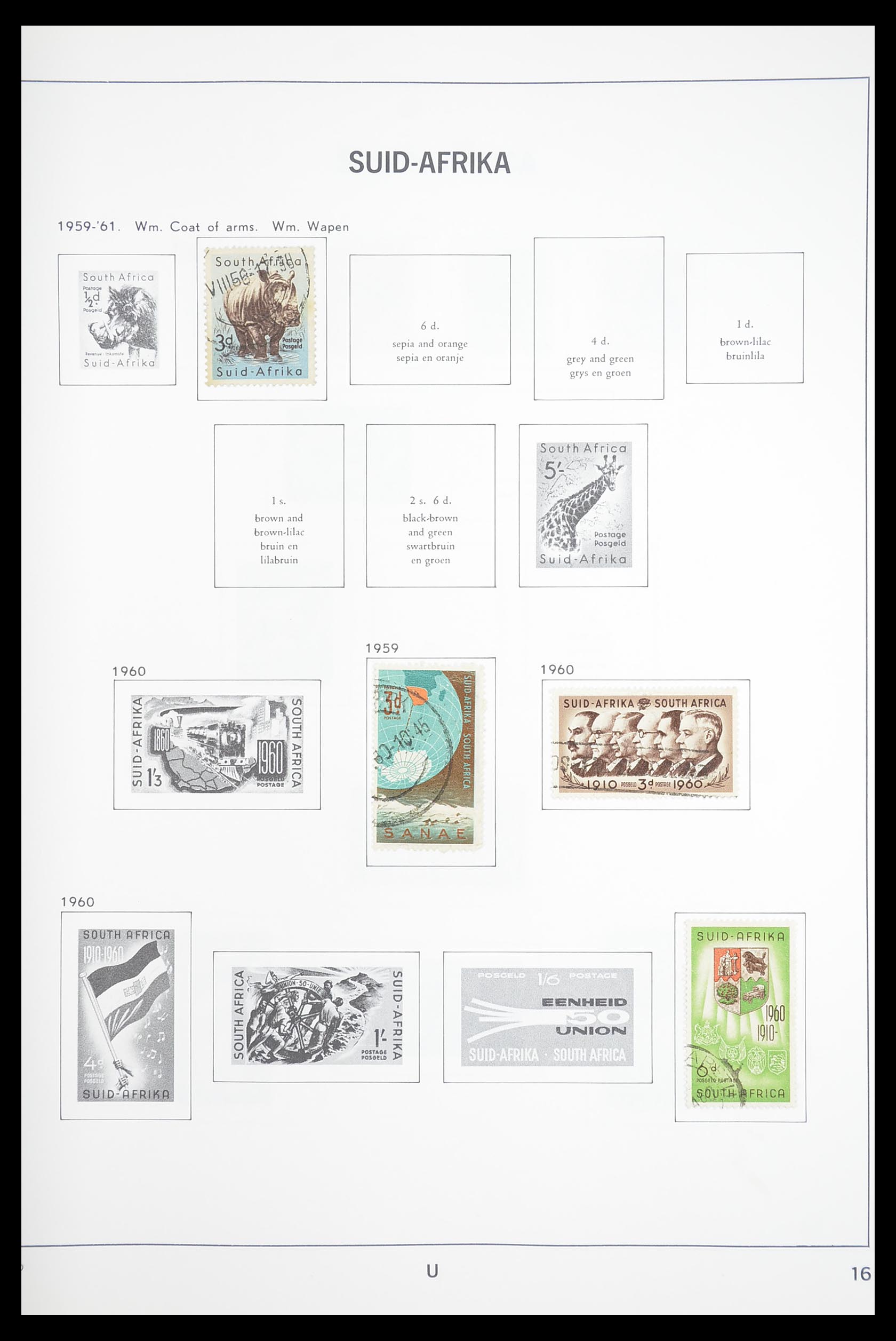 33393 016 - Postzegelverzameling 33393 Zuid Afrika en gebieden 1910-1998.
