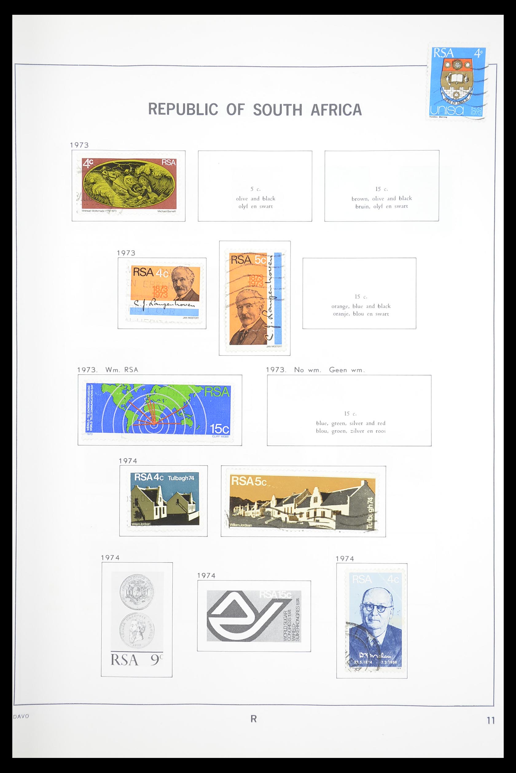 33393 030 - Postzegelverzameling 33393 Zuid Afrika en gebieden 1910-1998.