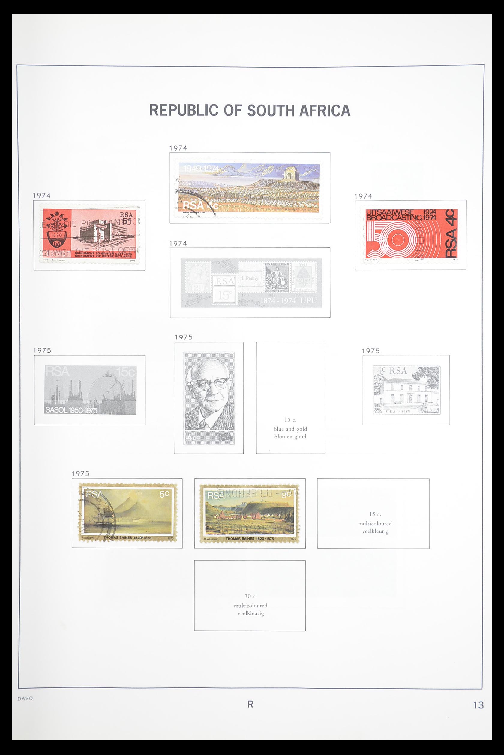 33393 032 - Postzegelverzameling 33393 Zuid Afrika en gebieden 1910-1998.