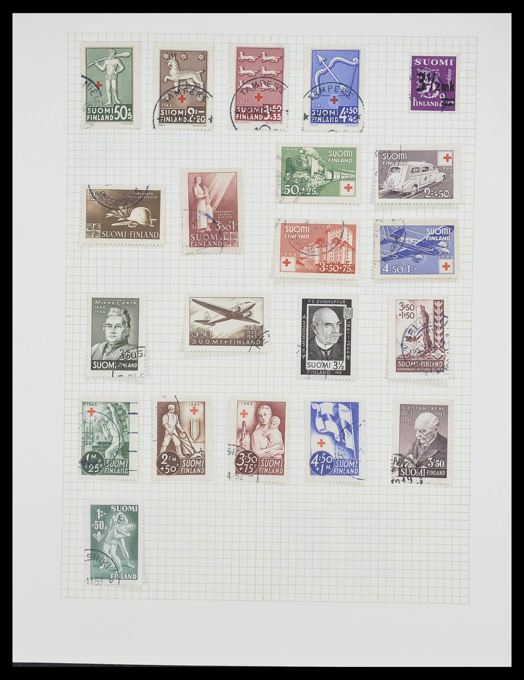 33401 028 - Postzegelverzameling 33401 Finland 1856-2003.
