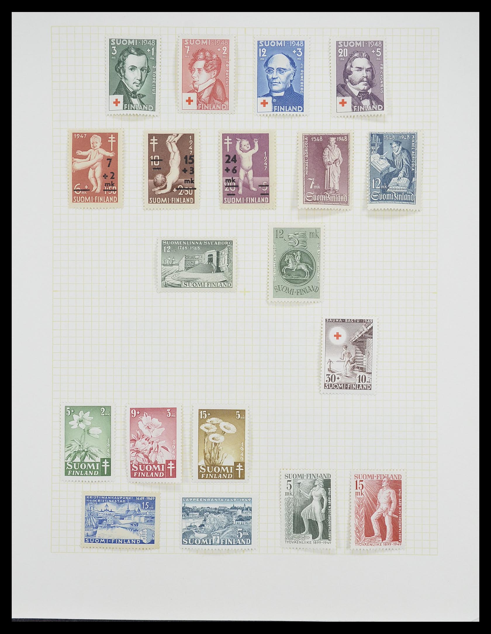 33401 033 - Postzegelverzameling 33401 Finland 1856-2003.