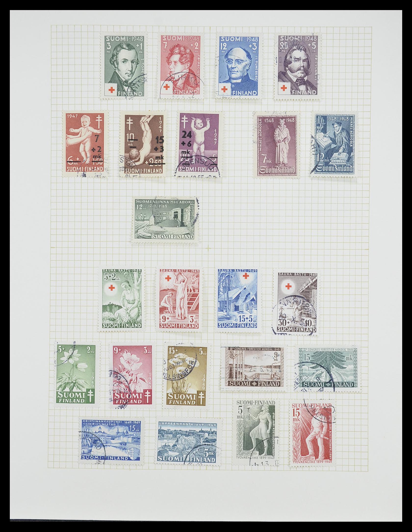 33401 034 - Postzegelverzameling 33401 Finland 1856-2003.