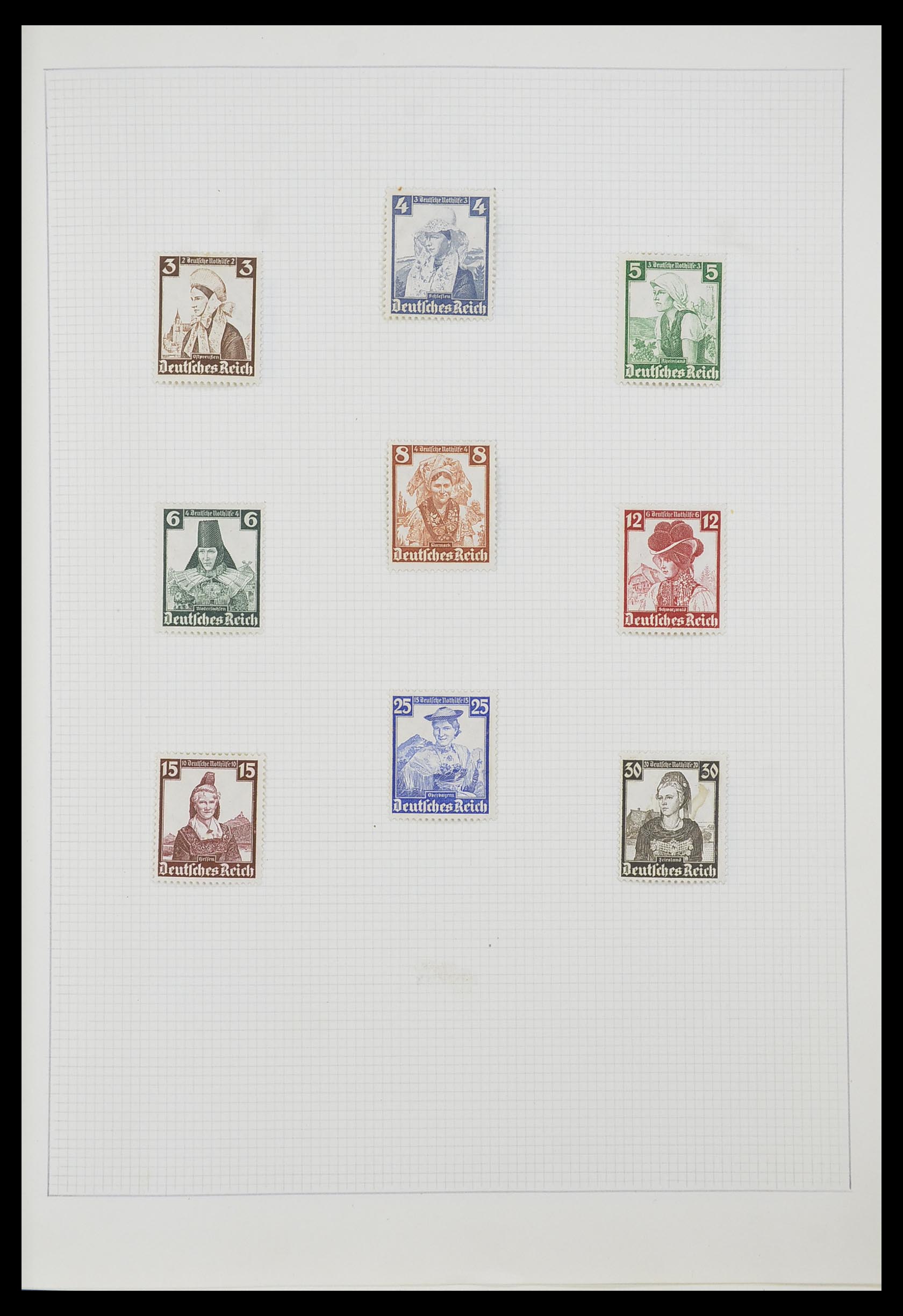 33406 001 - Postzegelverzameling 33406 Europese landen 1938-1955.