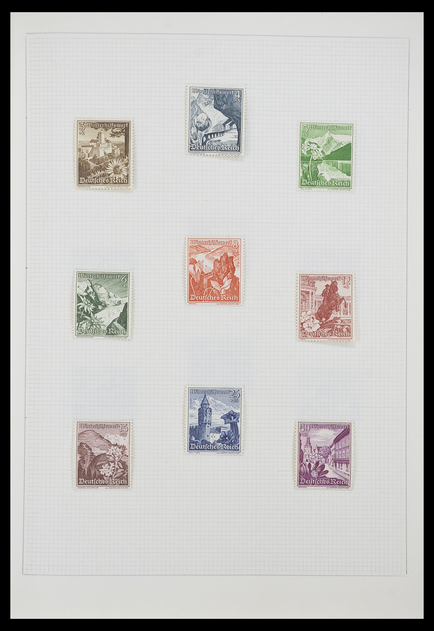 33406 003 - Postzegelverzameling 33406 Europese landen 1938-1955.