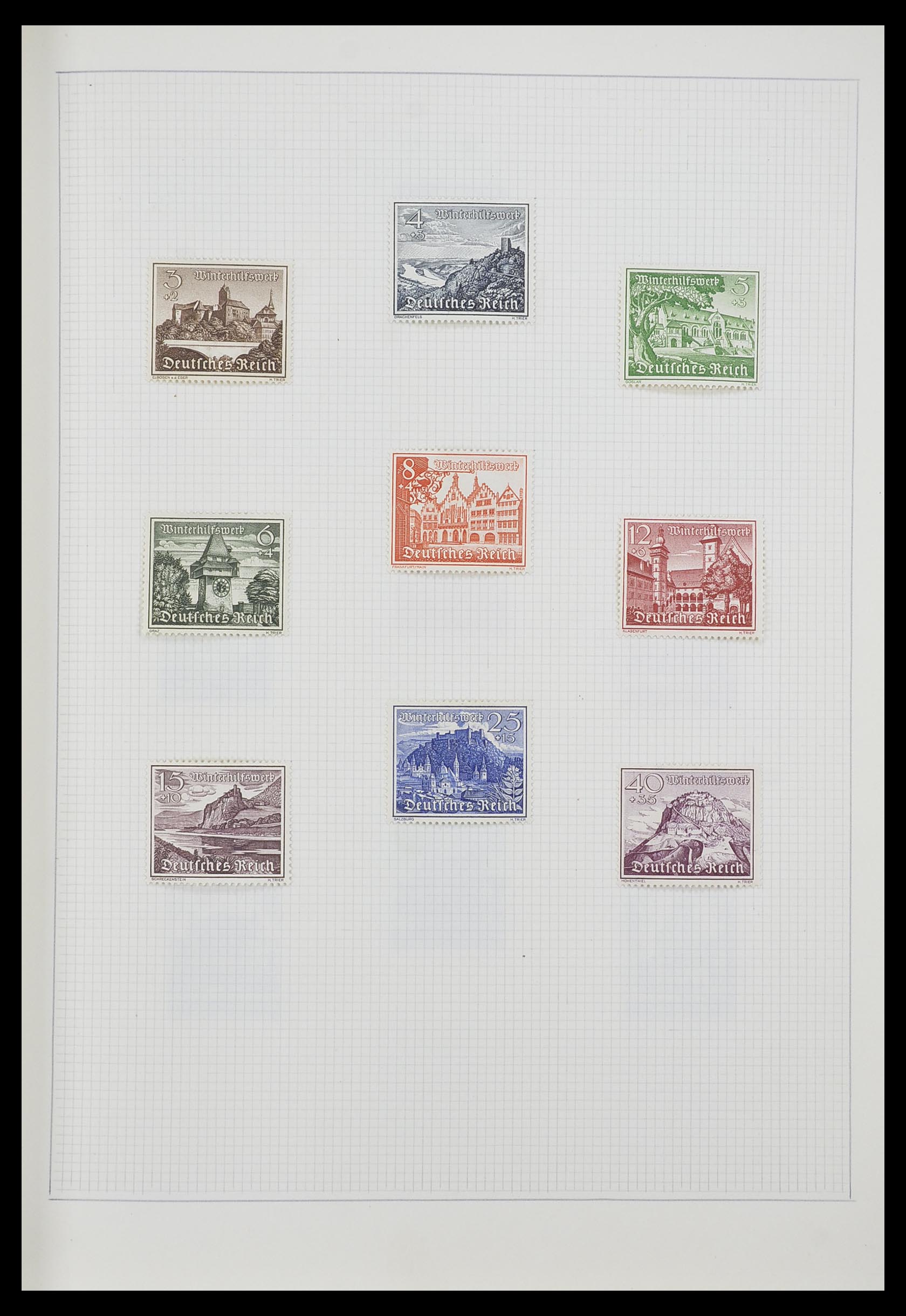 33406 004 - Postzegelverzameling 33406 Europese landen 1938-1955.