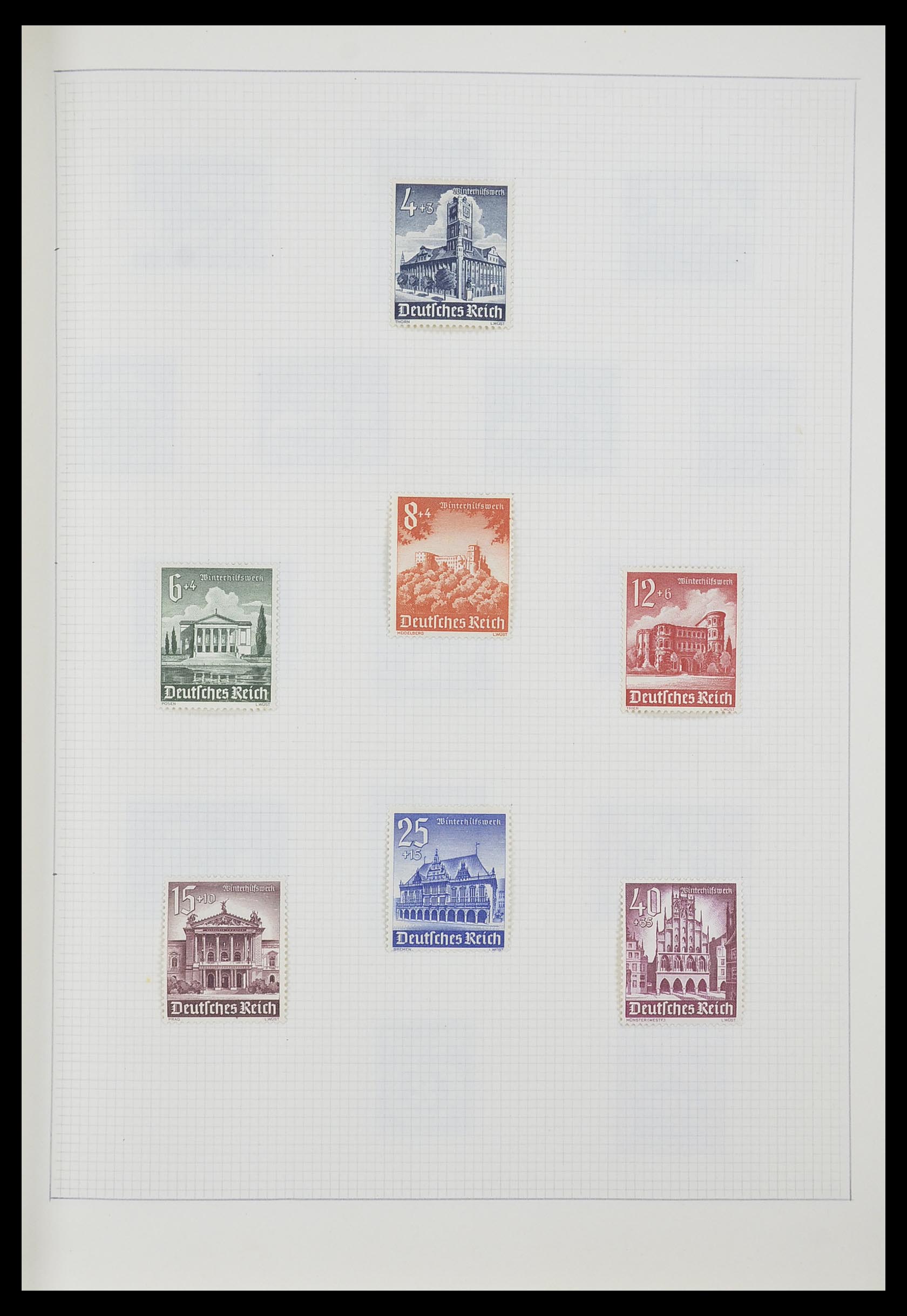 33406 005 - Postzegelverzameling 33406 Europese landen 1938-1955.