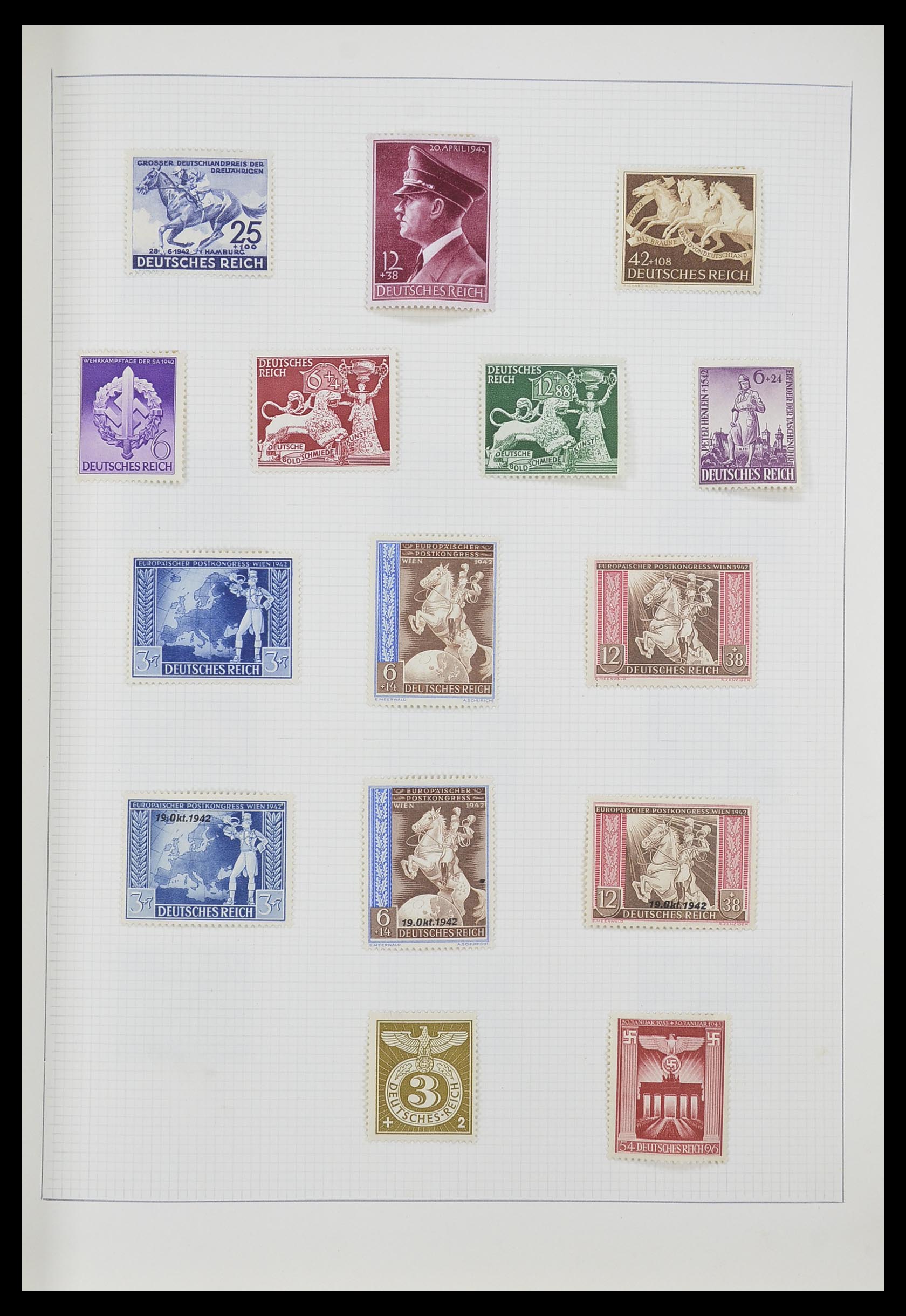 33406 006 - Postzegelverzameling 33406 Europese landen 1938-1955.