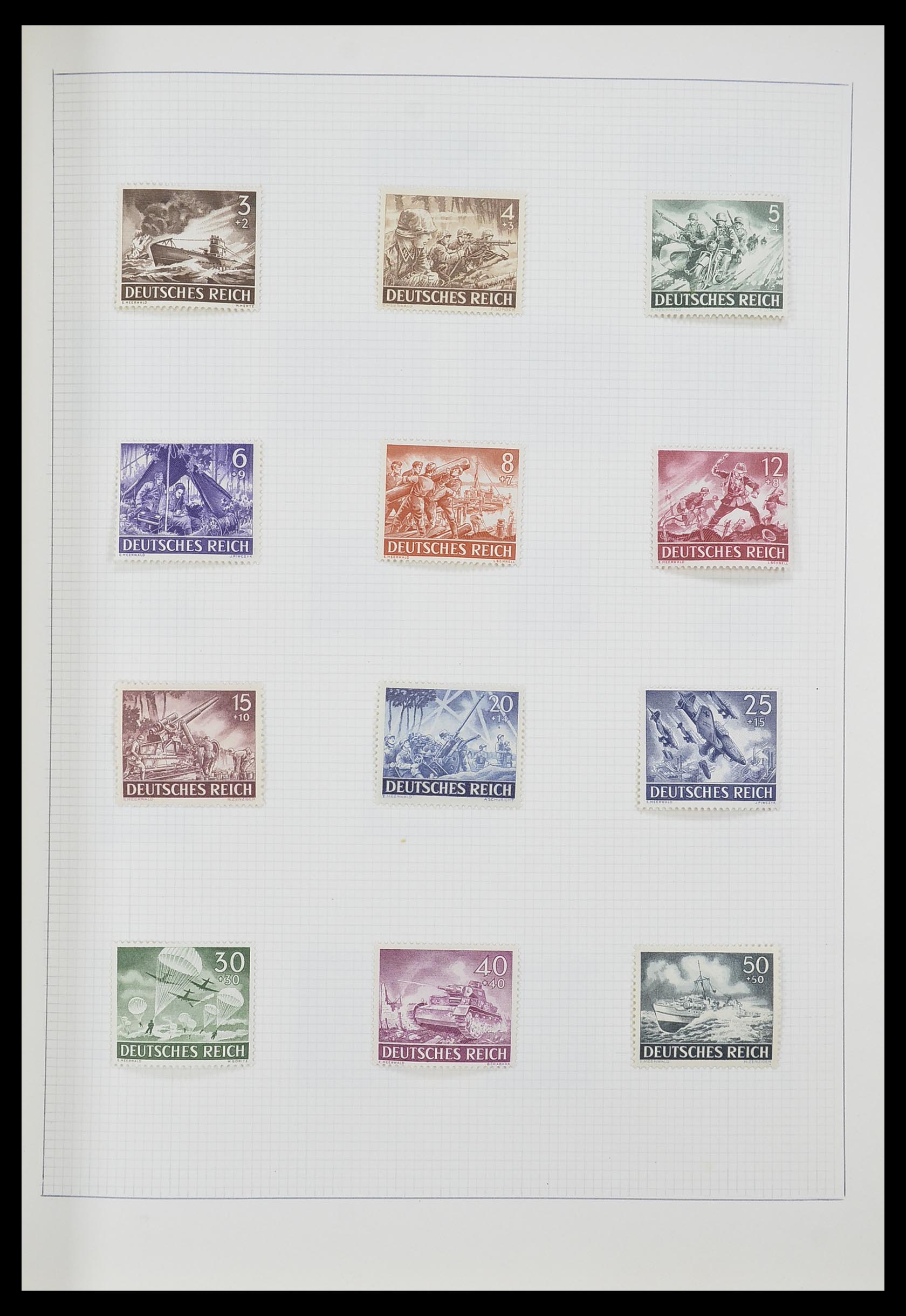 33406 007 - Postzegelverzameling 33406 Europese landen 1938-1955.