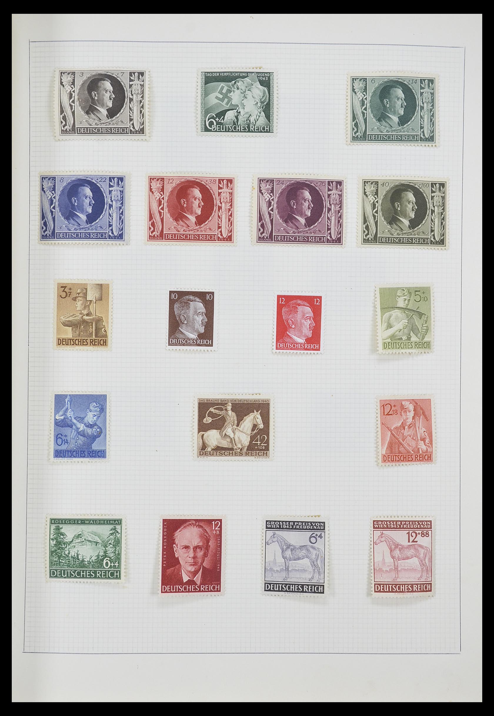 33406 008 - Postzegelverzameling 33406 Europese landen 1938-1955.