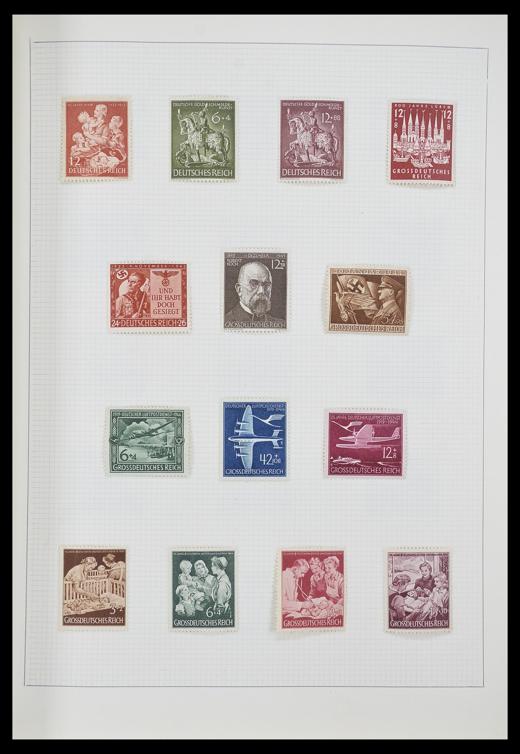 33406 009 - Postzegelverzameling 33406 Europese landen 1938-1955.
