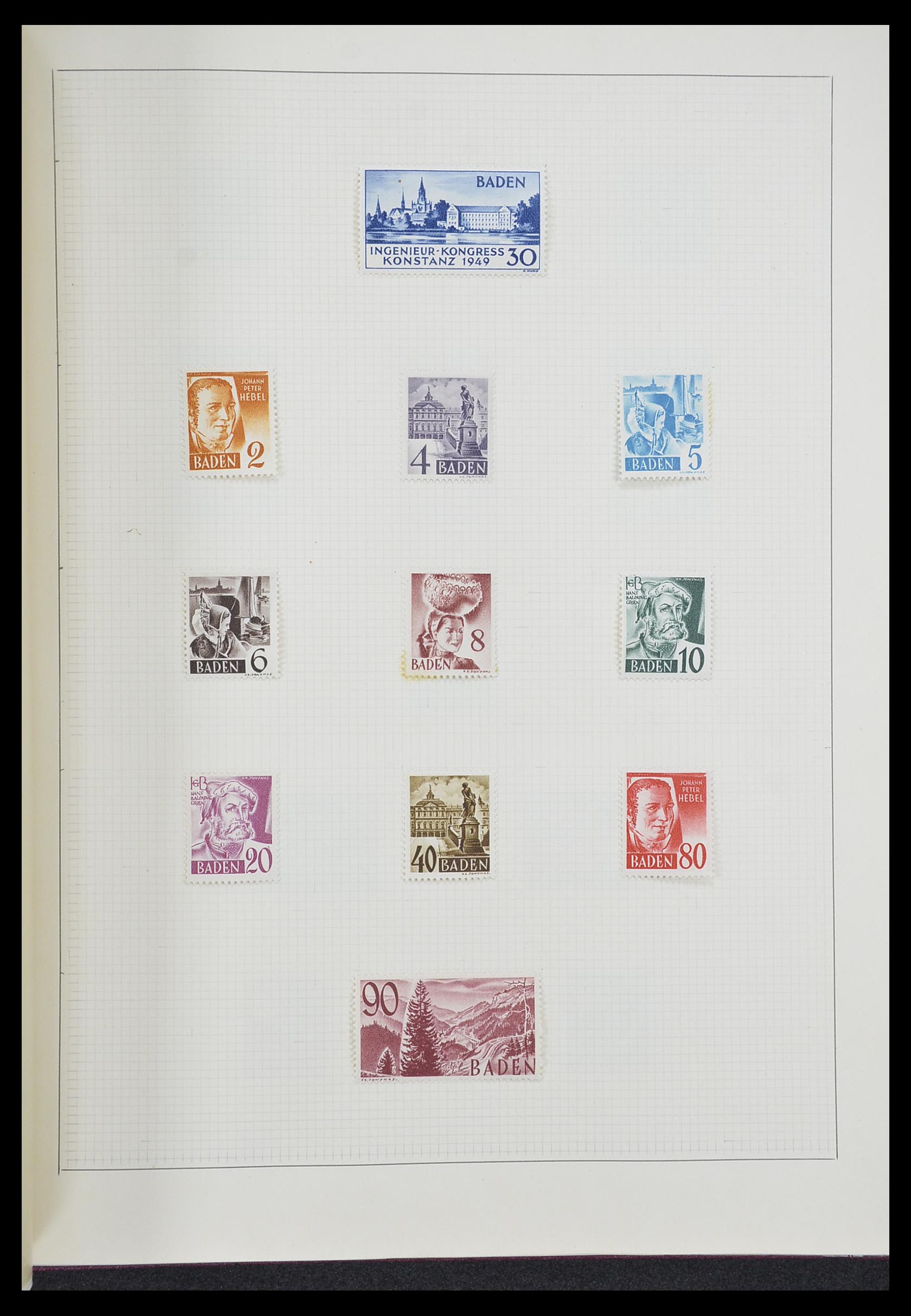 33406 075 - Postzegelverzameling 33406 Europese landen 1938-1955.