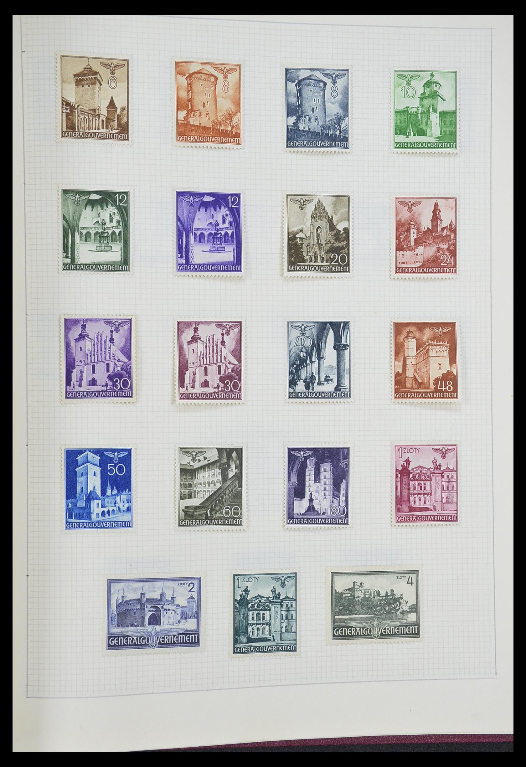 33406 097 - Postzegelverzameling 33406 Europese landen 1938-1955.