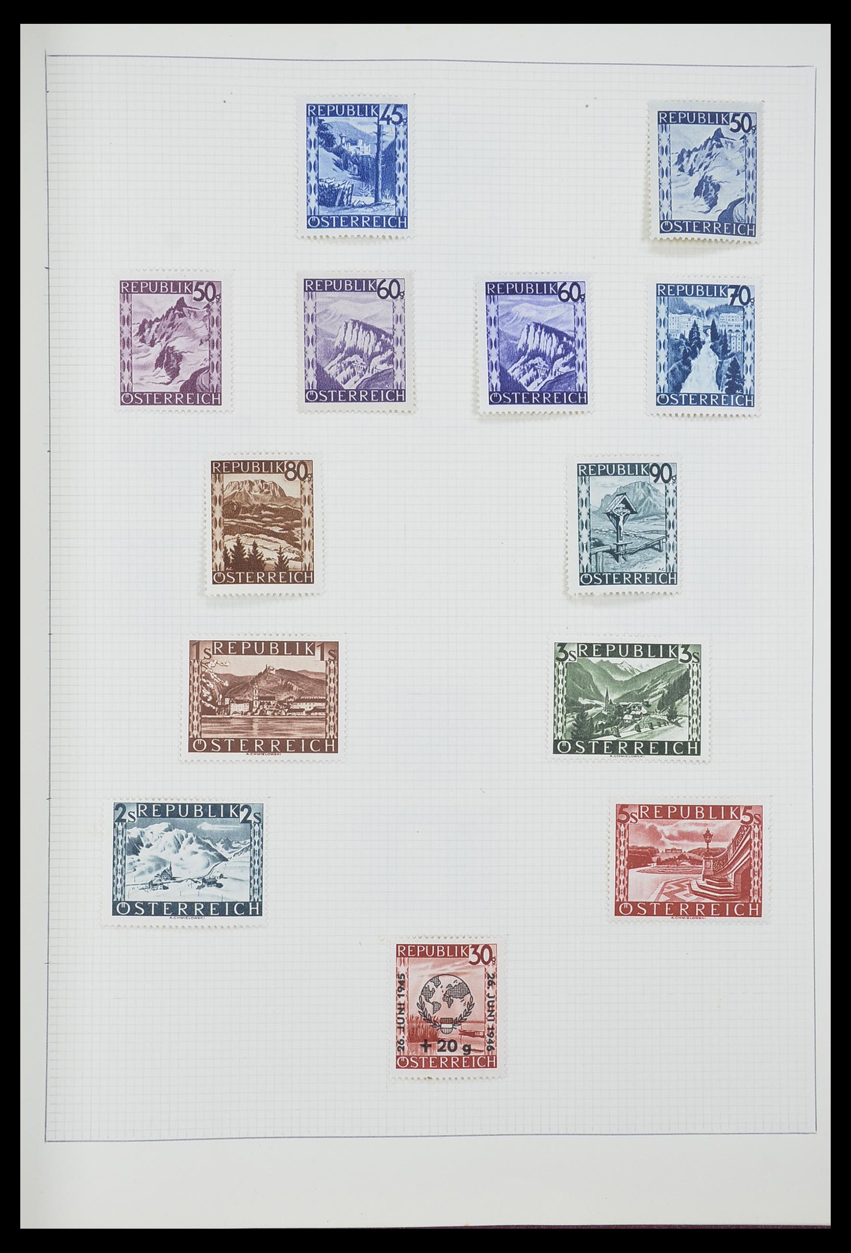 33406 181 - Postzegelverzameling 33406 Europese landen 1938-1955.