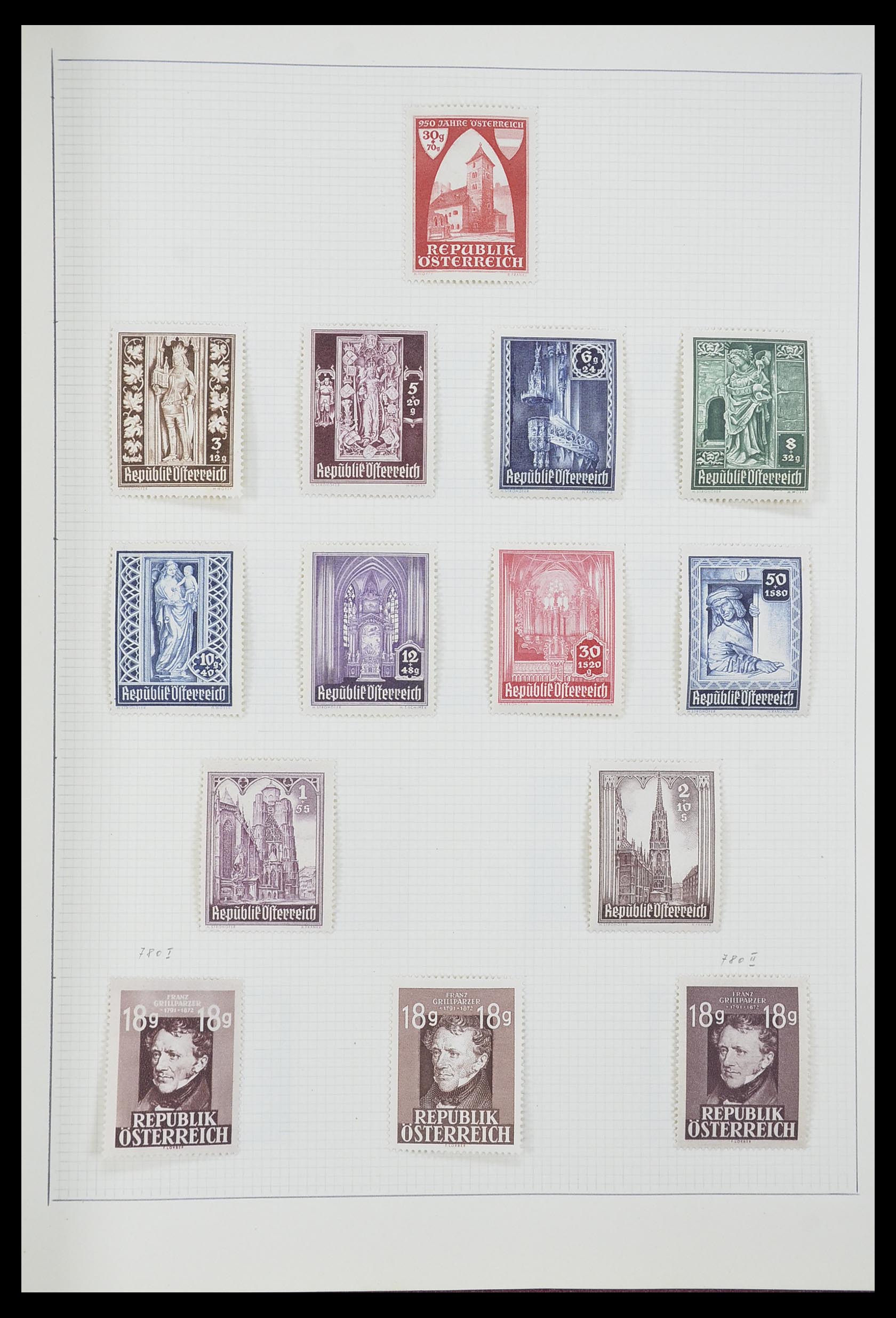 33406 184 - Postzegelverzameling 33406 Europese landen 1938-1955.