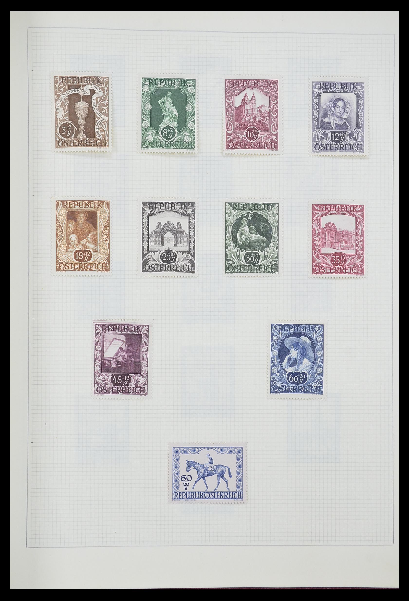 33406 186 - Postzegelverzameling 33406 Europese landen 1938-1955.