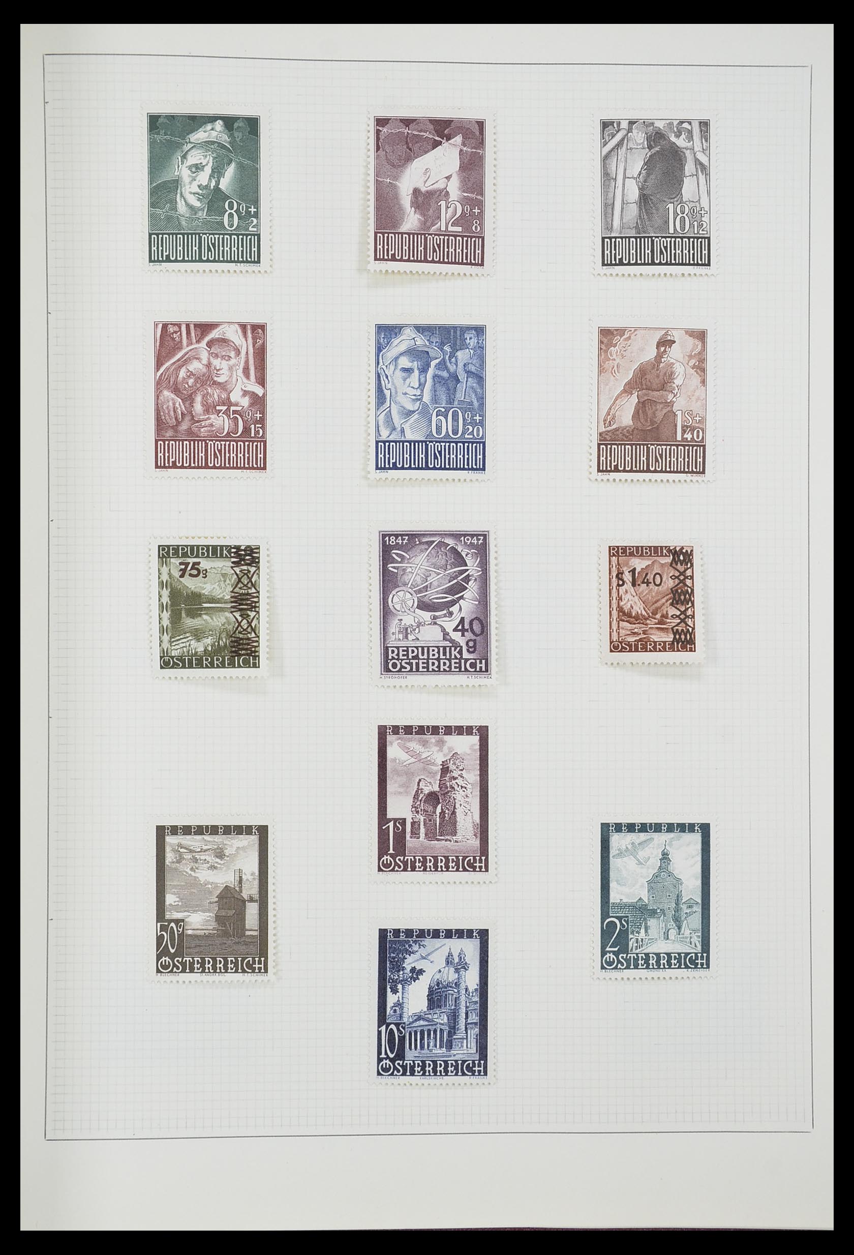 33406 187 - Postzegelverzameling 33406 Europese landen 1938-1955.