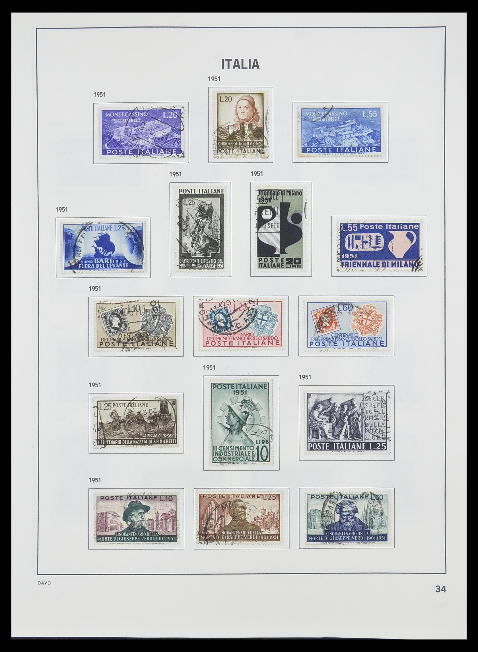 33413 009 - Postzegelverzameling 33413 Italië 1945-2000.