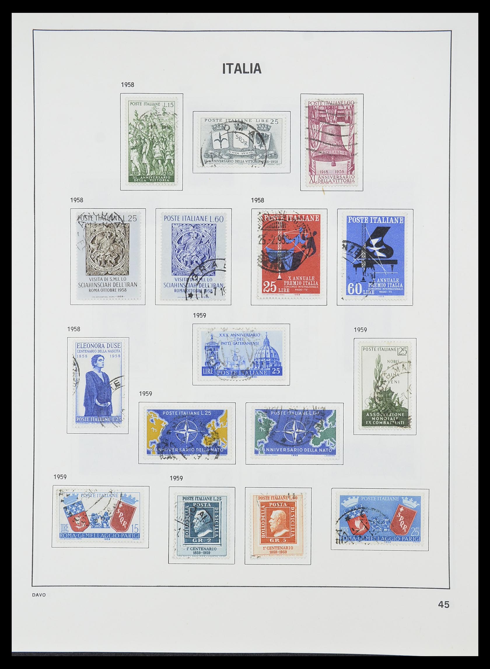 33413 020 - Postzegelverzameling 33413 Italië 1945-2000.