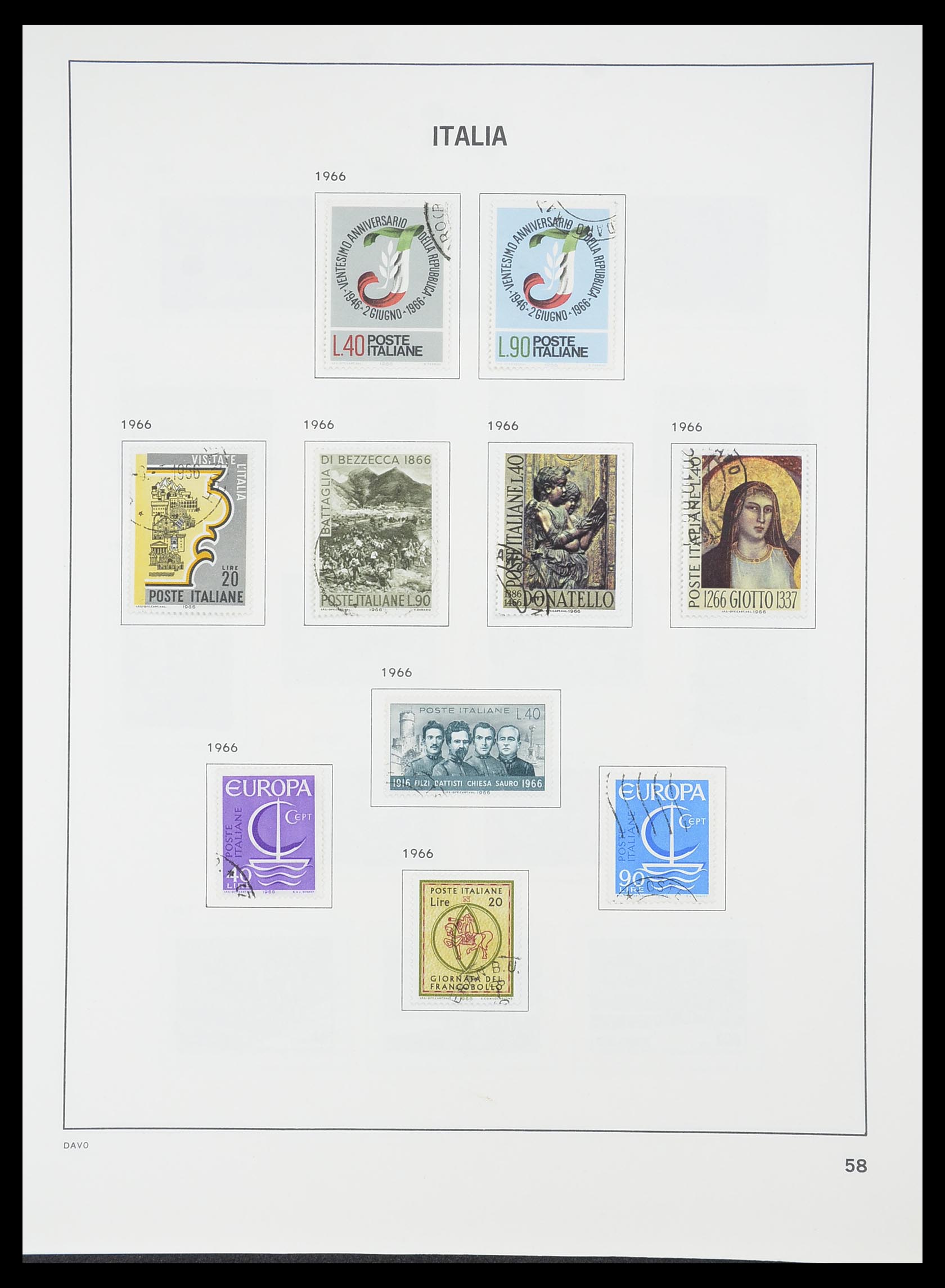 33413 033 - Postzegelverzameling 33413 Italië 1945-2000.