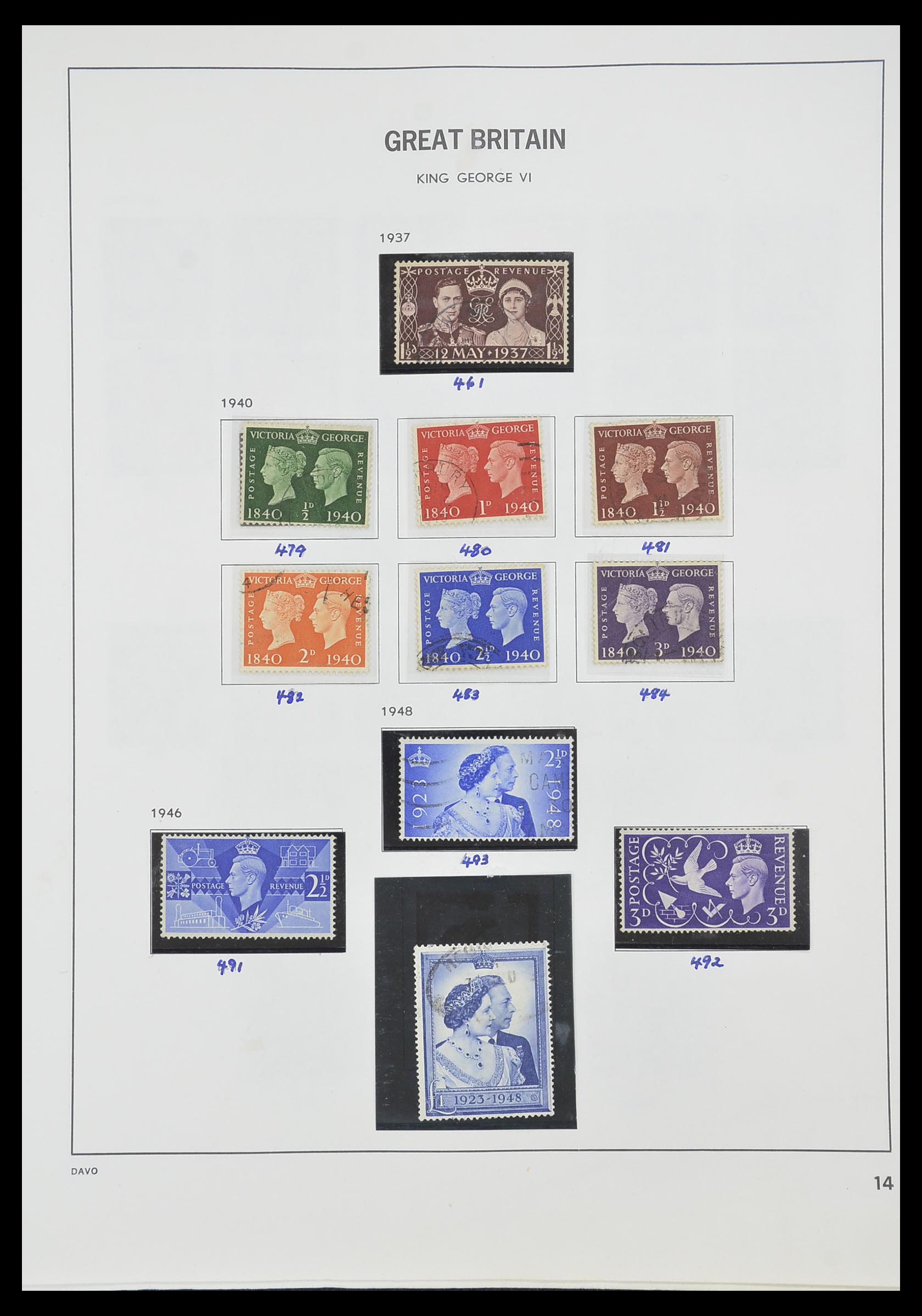 33419 013 - Postzegelverzameling 33419 Engeland 1875-1993.