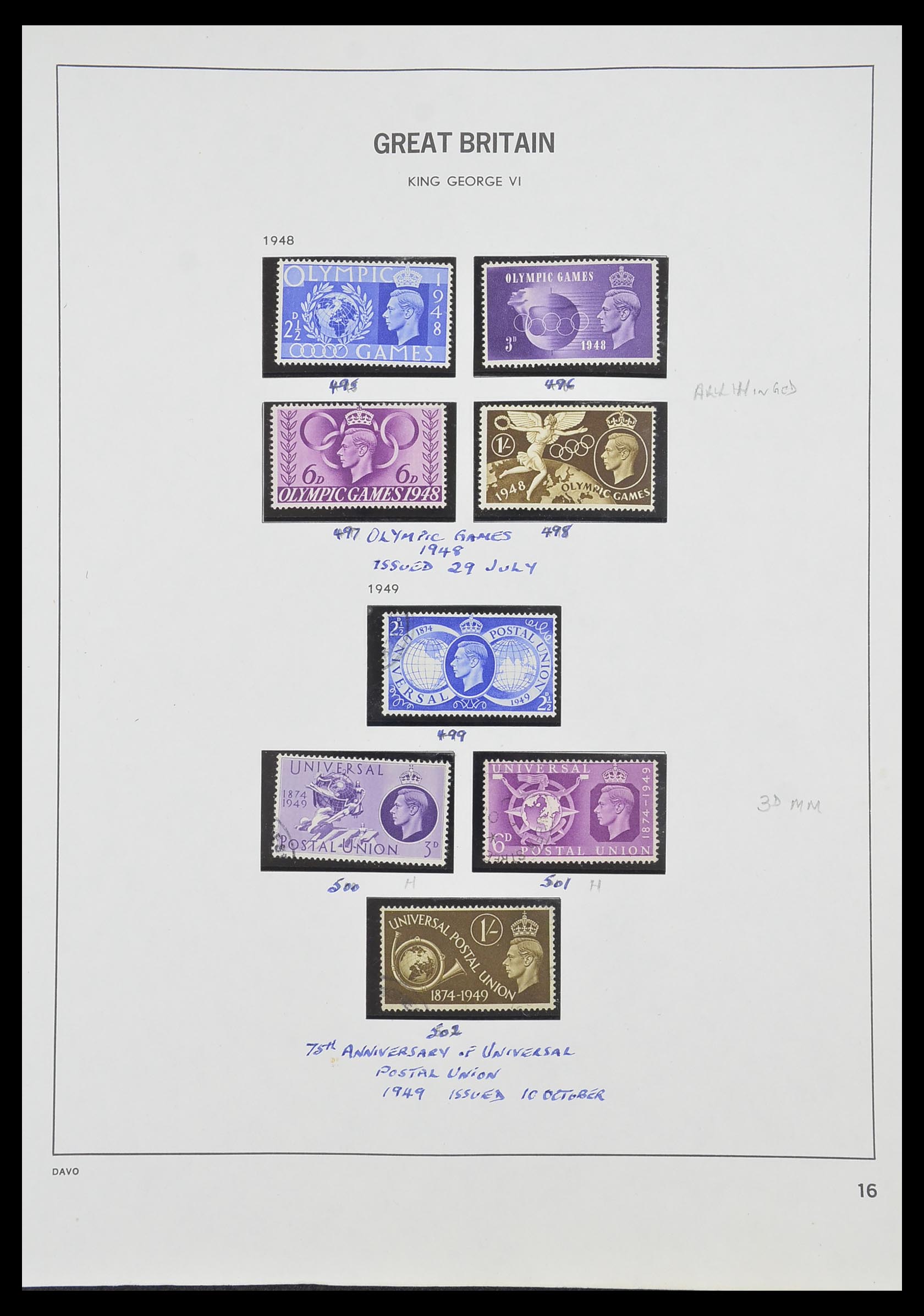 33419 016 - Postzegelverzameling 33419 Engeland 1875-1993.