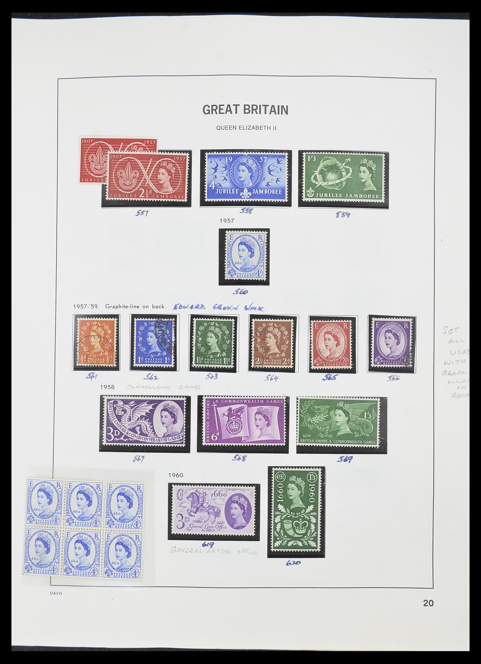 33419 020 - Postzegelverzameling 33419 Engeland 1875-1993.
