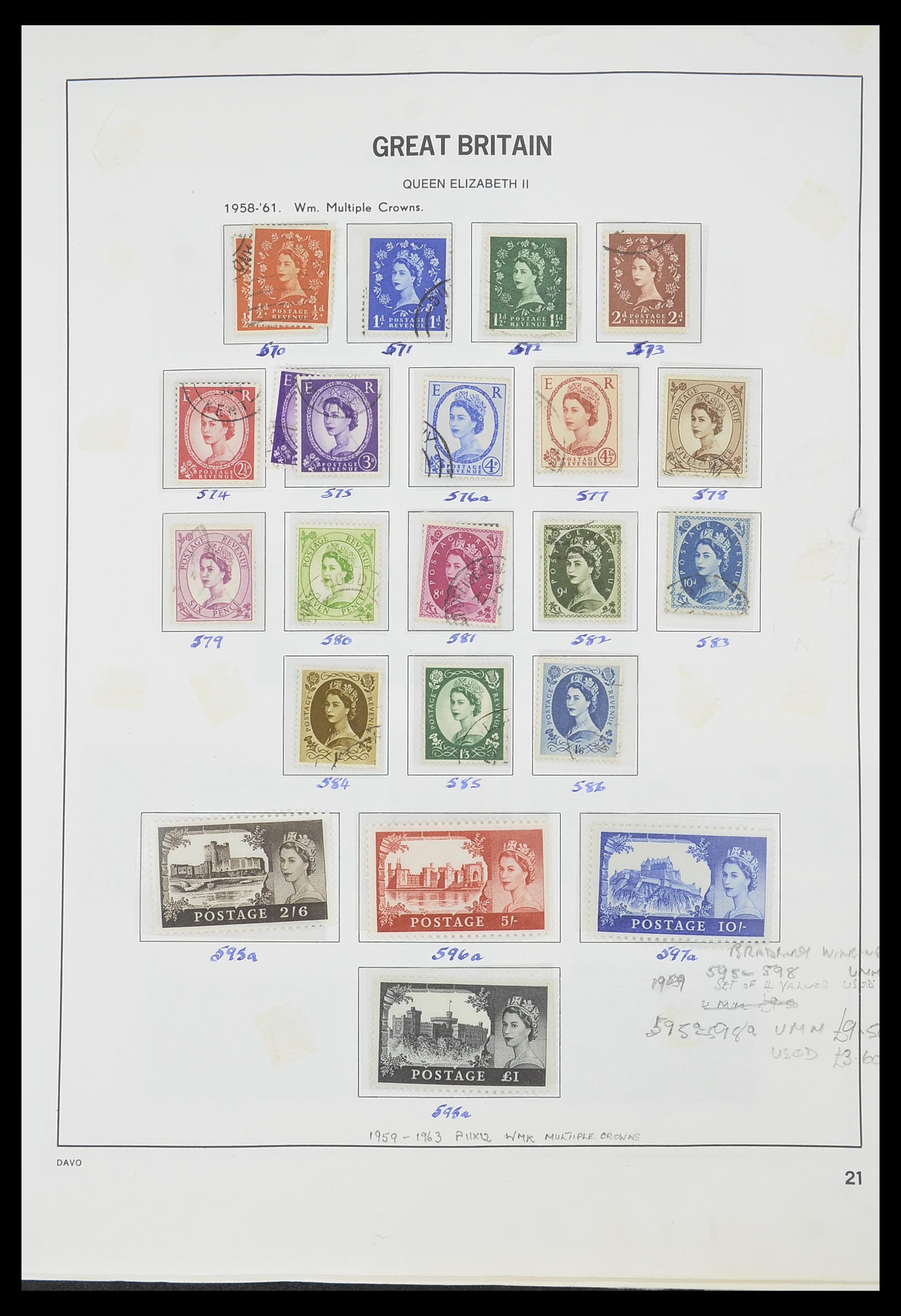 33419 021 - Postzegelverzameling 33419 Engeland 1875-1993.
