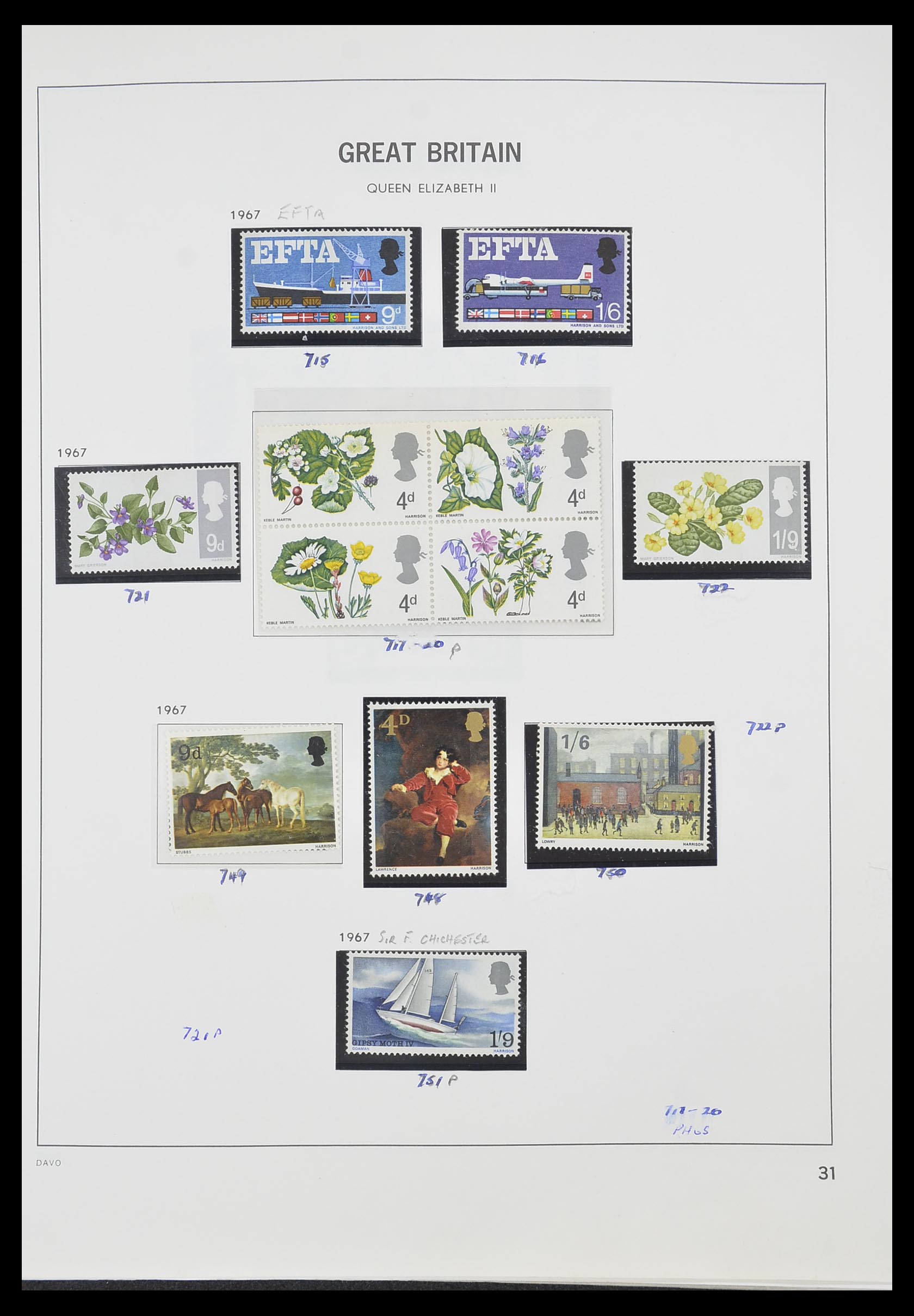 33419 033 - Postzegelverzameling 33419 Engeland 1875-1993.