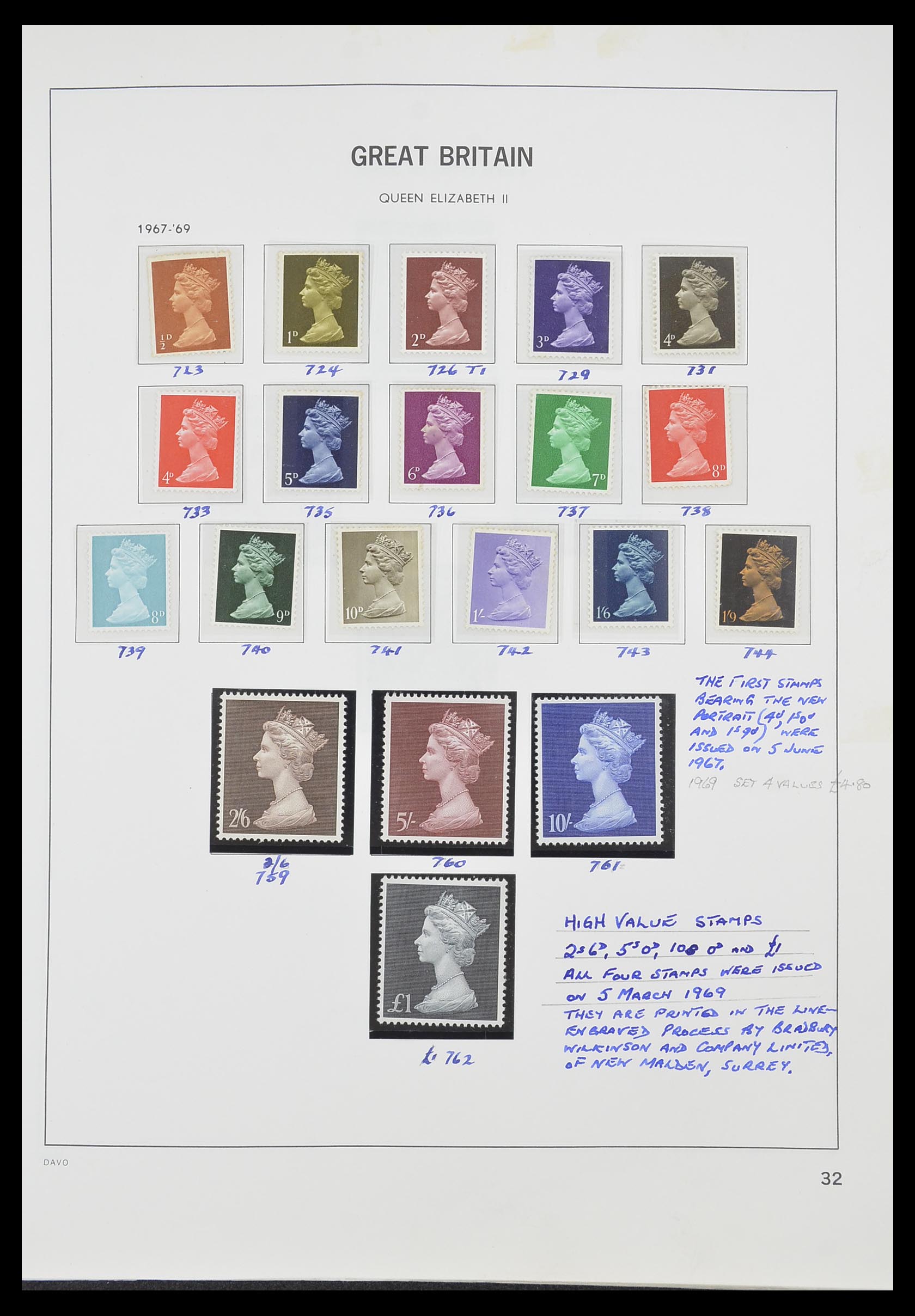 33419 035 - Postzegelverzameling 33419 Engeland 1875-1993.