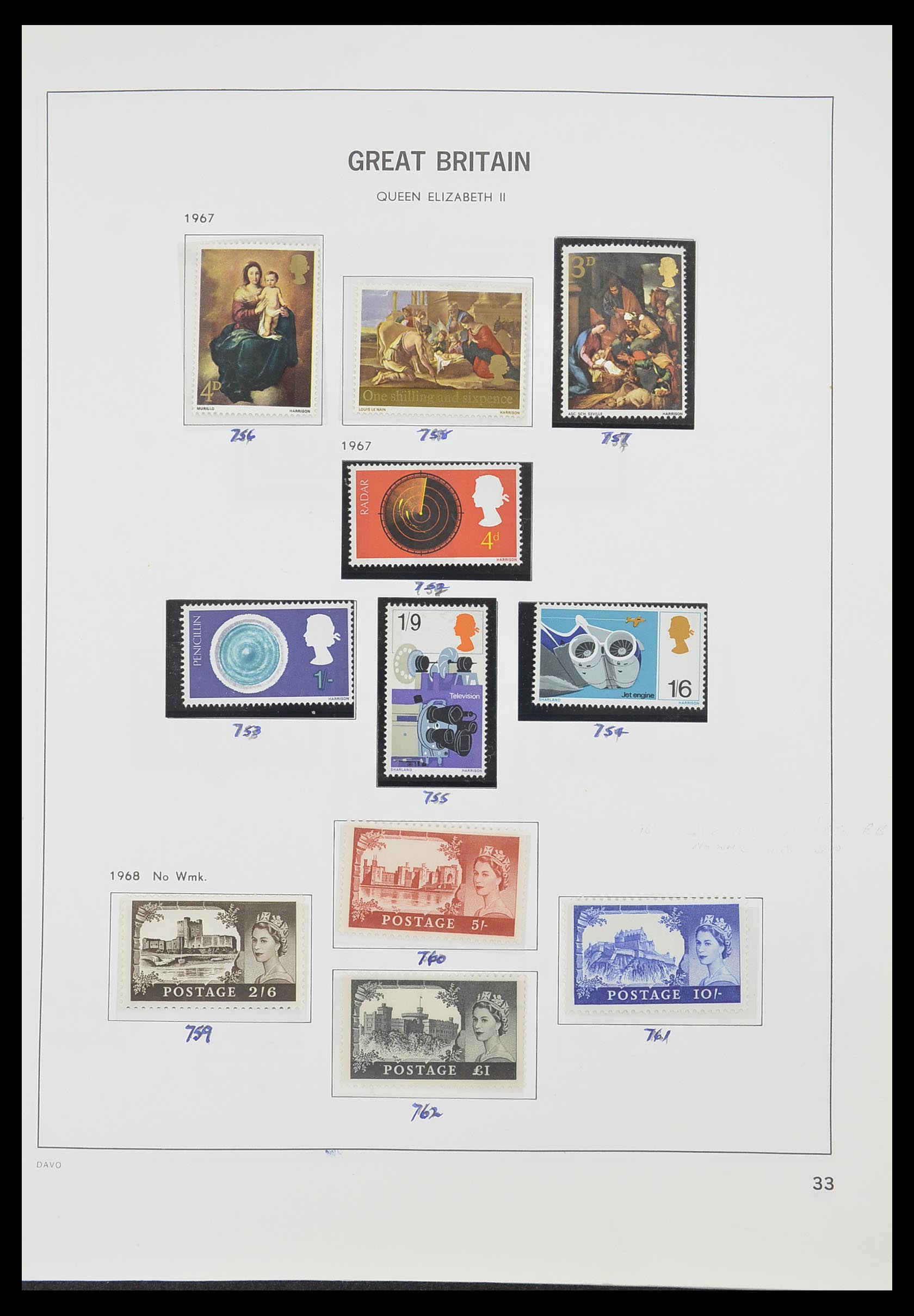33419 038 - Postzegelverzameling 33419 Engeland 1875-1993.