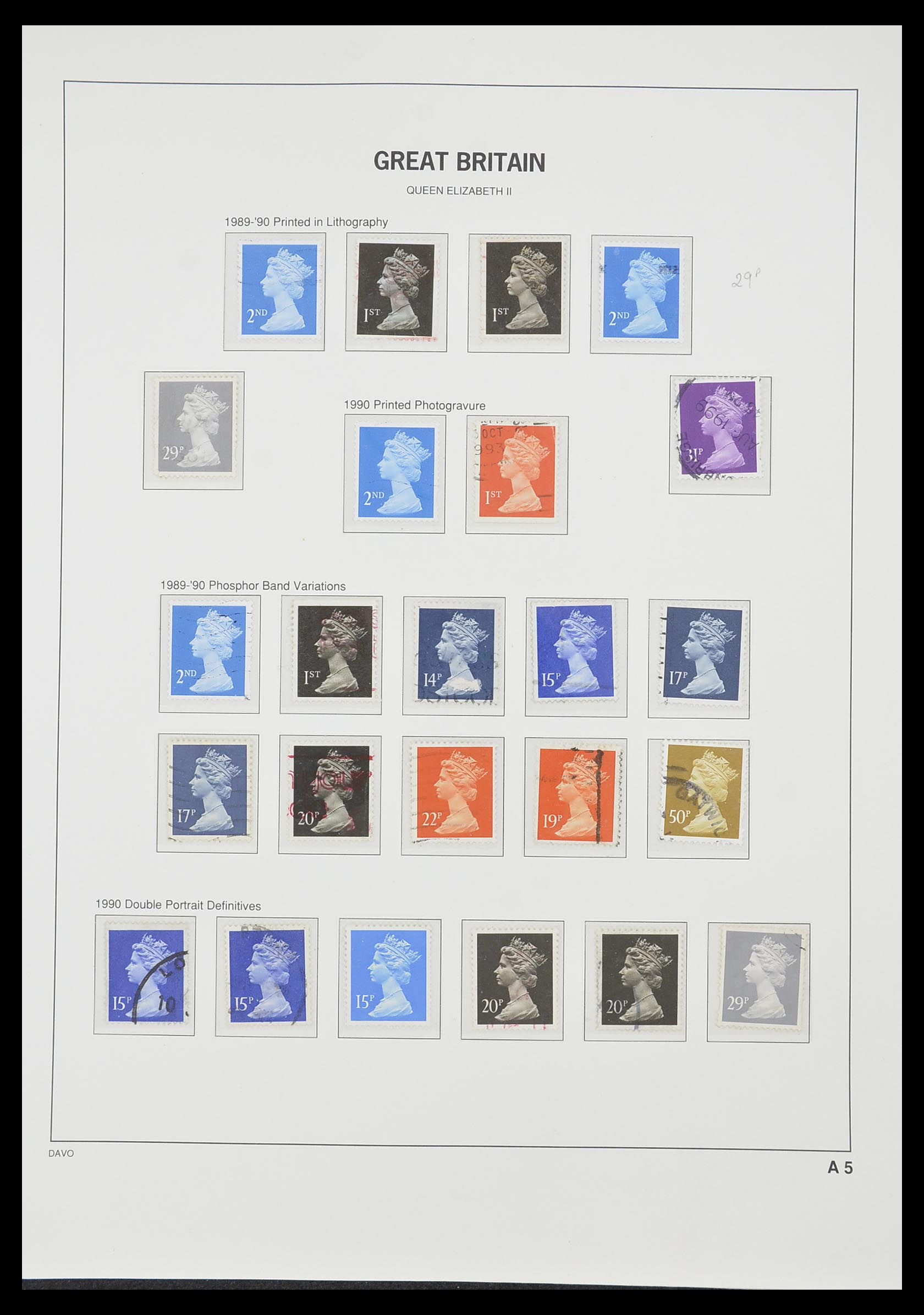 33419 093 - Postzegelverzameling 33419 Engeland 1875-1993.