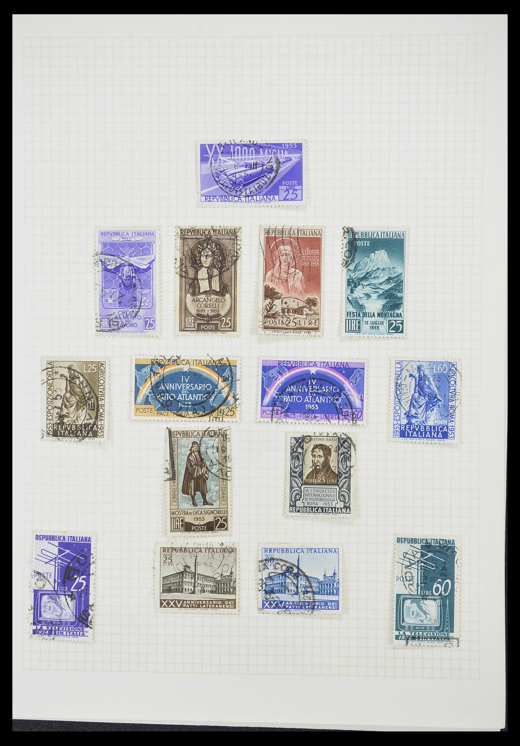 33428 080 - Postzegelverzameling 33428 Italië en Staten 1850-2005.