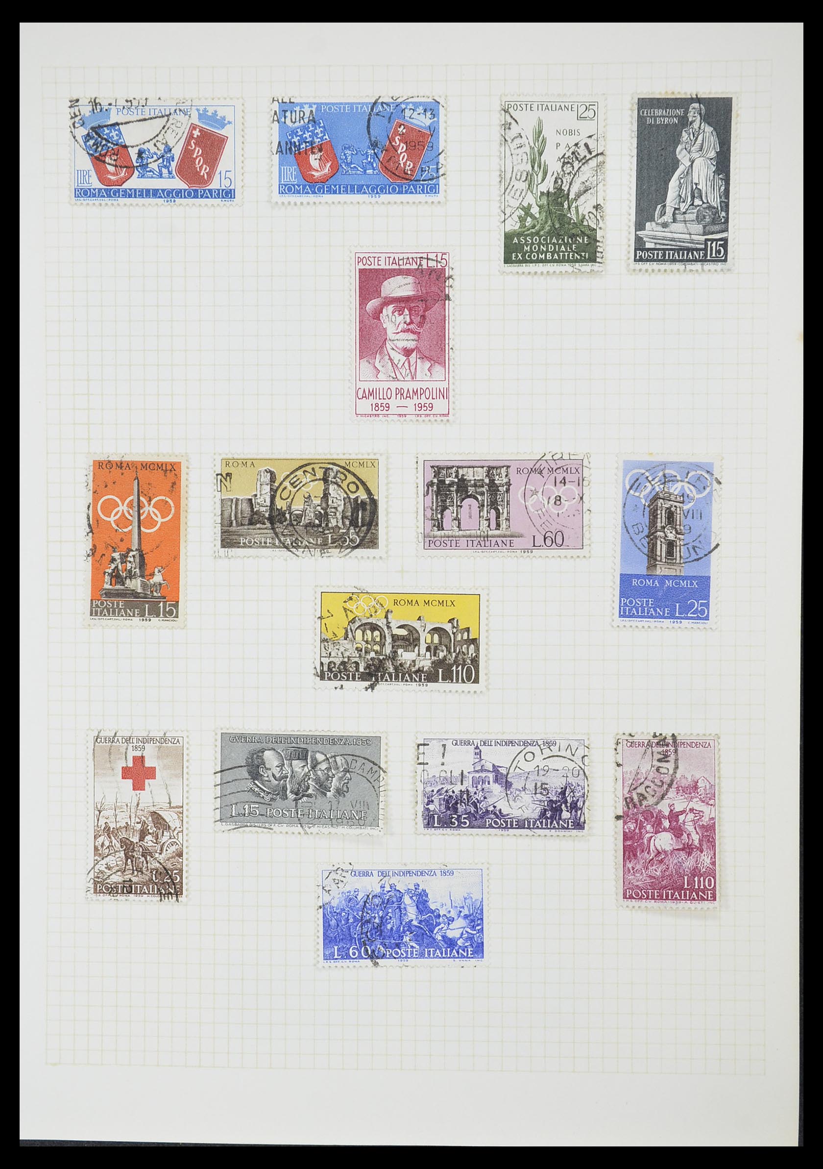33428 092 - Postzegelverzameling 33428 Italië en Staten 1850-2005.