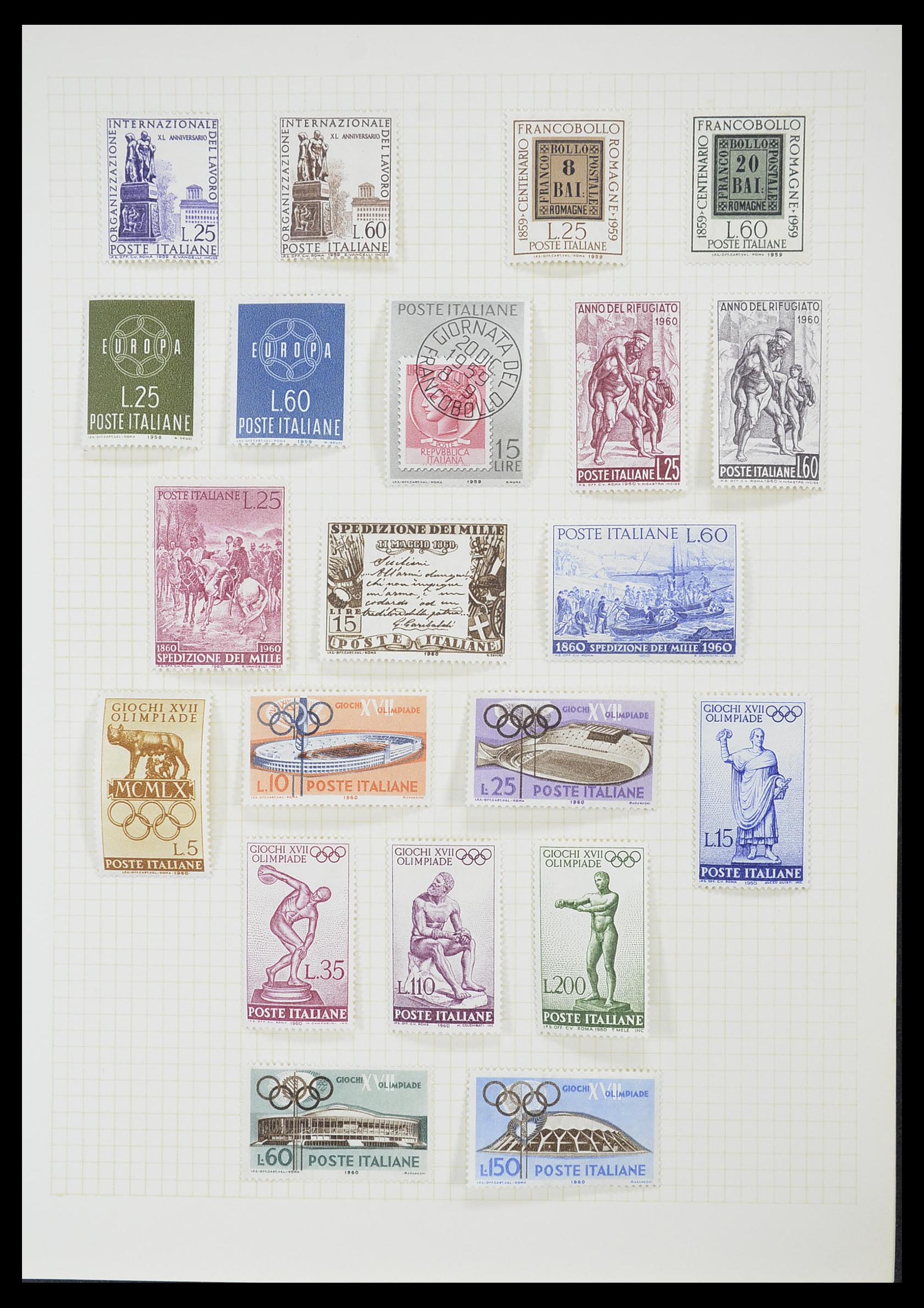 33428 093 - Postzegelverzameling 33428 Italië en Staten 1850-2005.