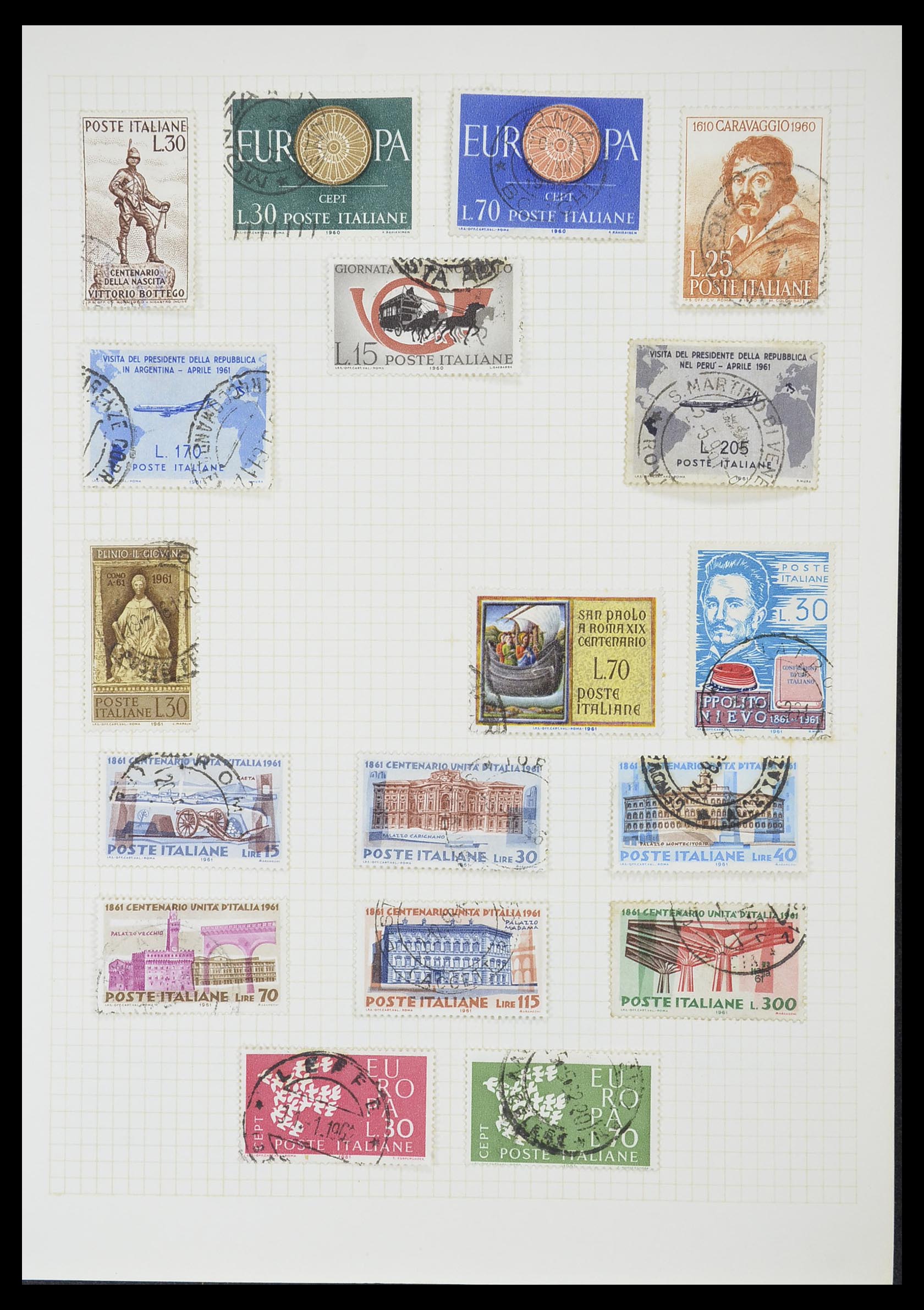 33428 096 - Postzegelverzameling 33428 Italië en Staten 1850-2005.