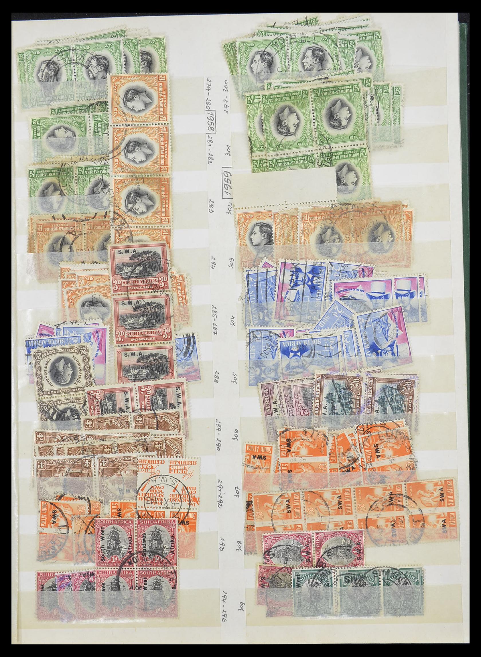 33431 005 - Postzegelverzameling 33431 Zuid West Afrika 1930-1960.