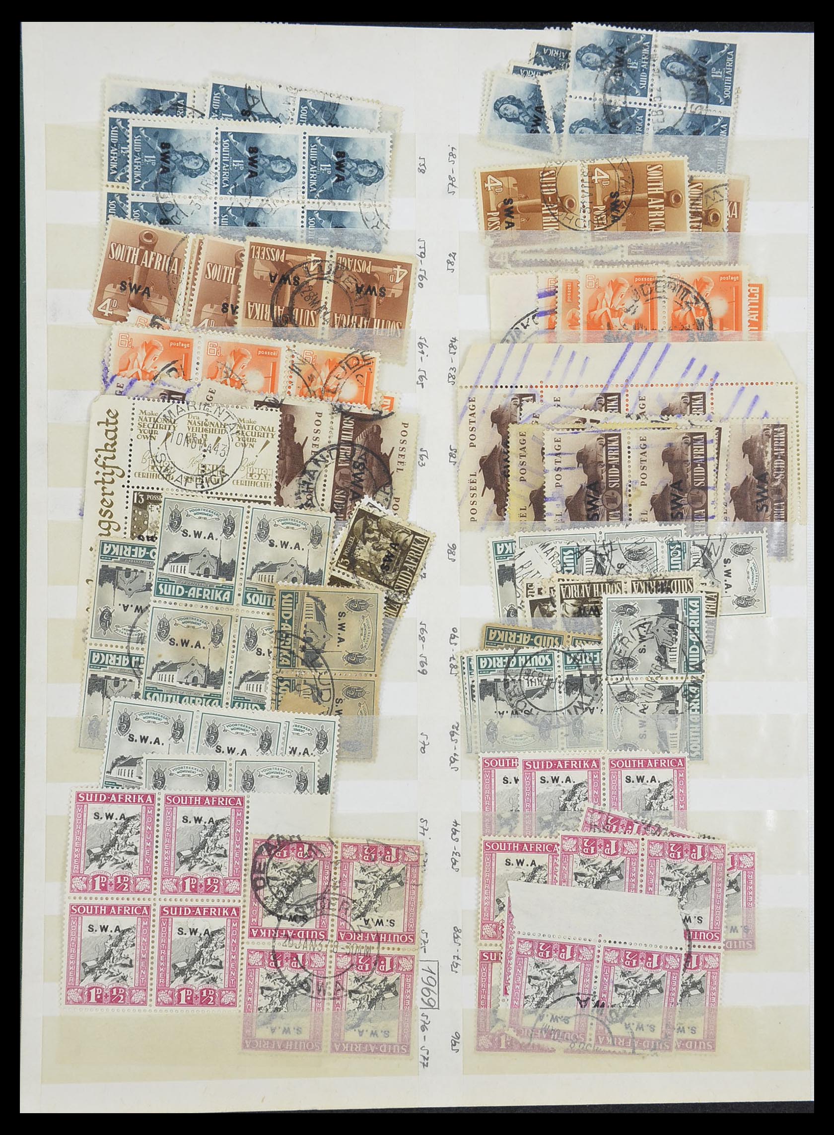 33431 012 - Postzegelverzameling 33431 Zuid West Afrika 1930-1960.