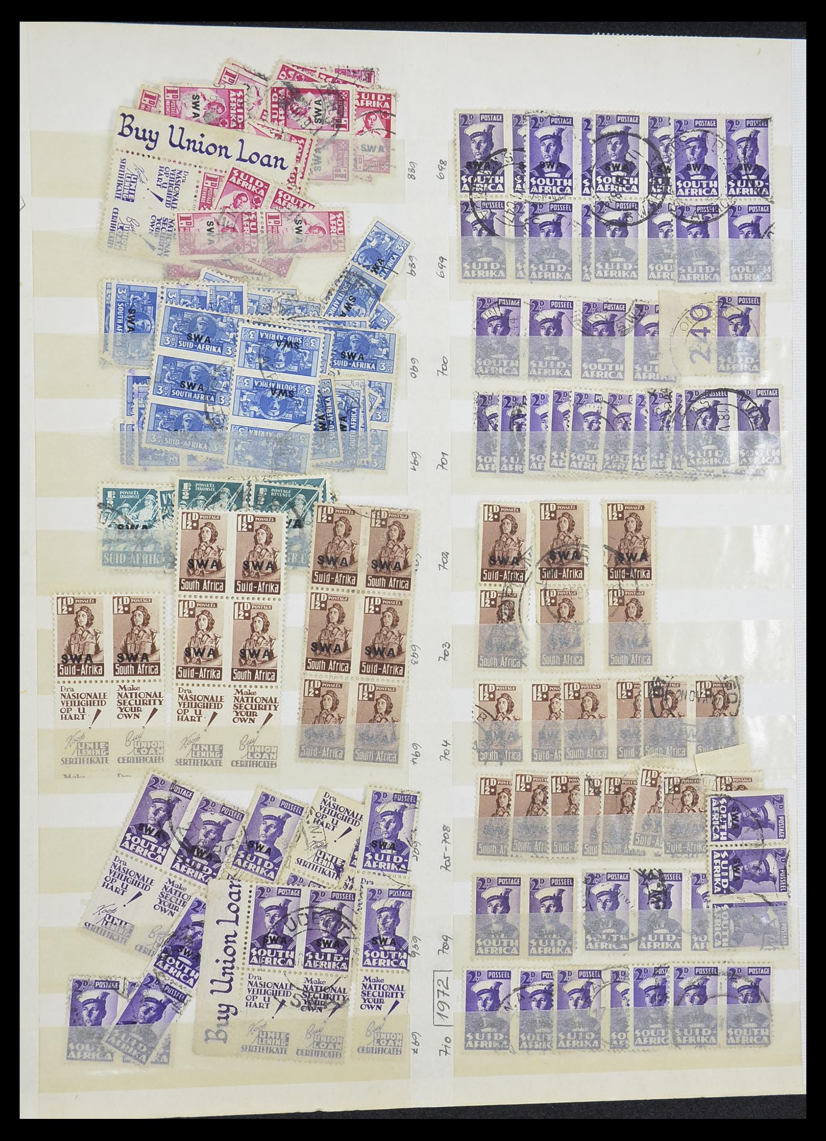 33431 016 - Postzegelverzameling 33431 Zuid West Afrika 1930-1960.