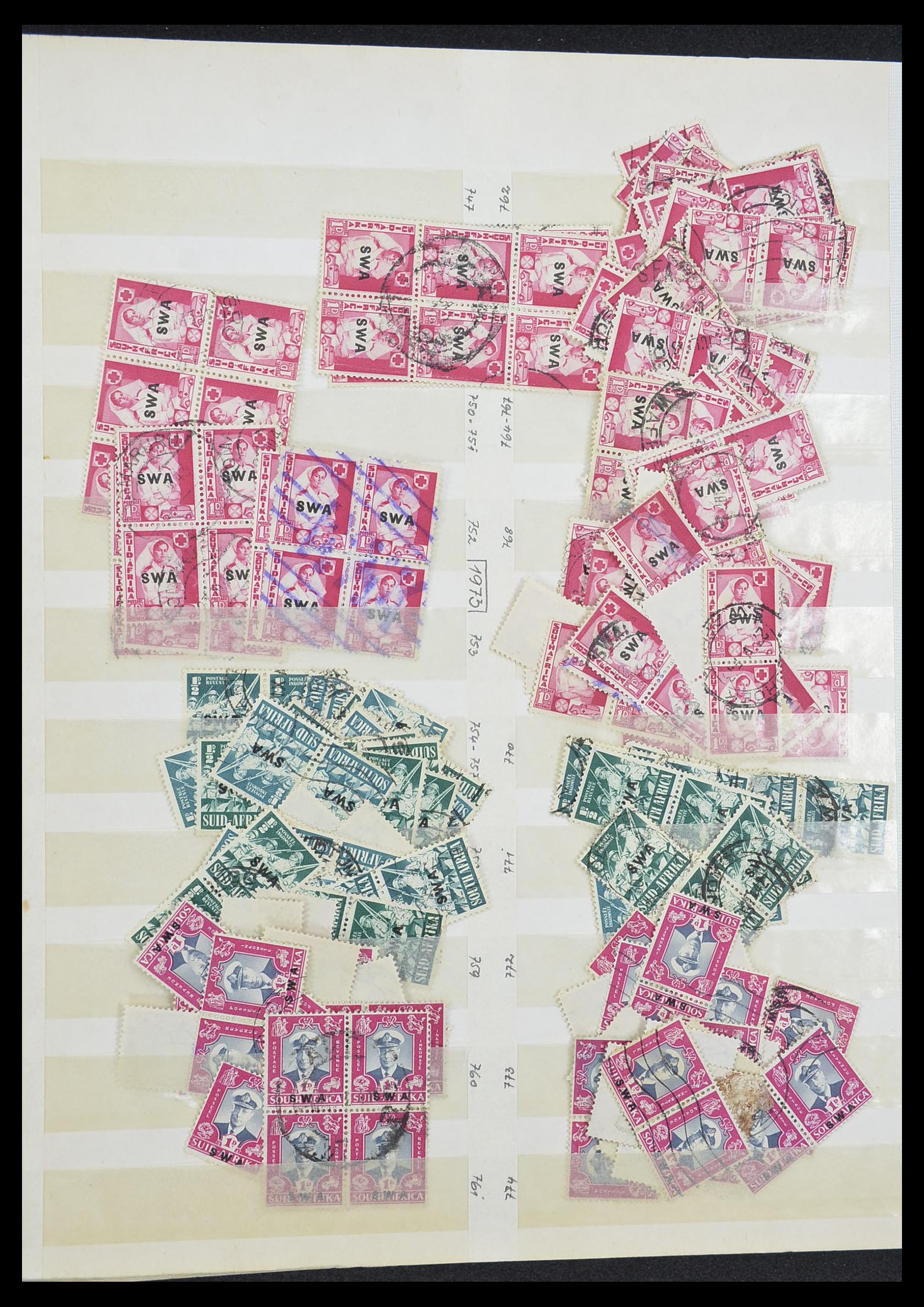 33431 018 - Postzegelverzameling 33431 Zuid West Afrika 1930-1960.