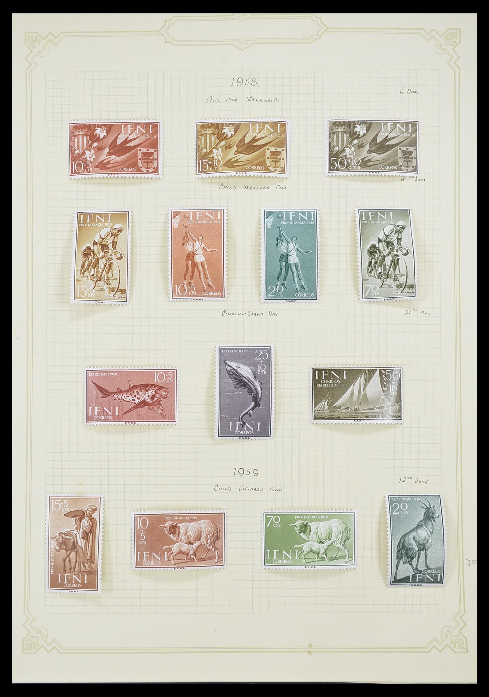 33437 012 - Postzegelverzameling 33437 Spaanse koloniën 1894-1967.