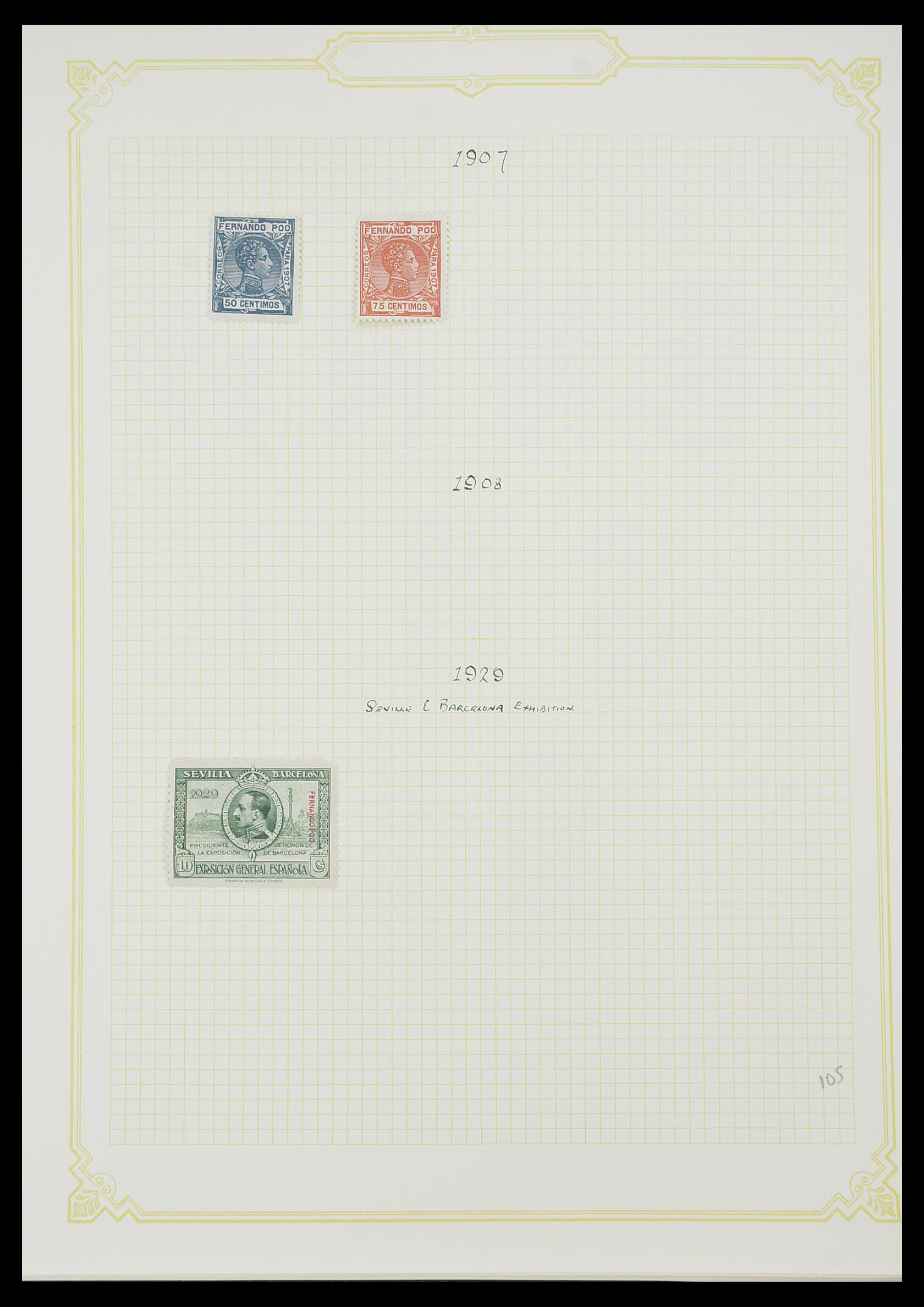 33437 036 - Postzegelverzameling 33437 Spaanse koloniën 1894-1967.
